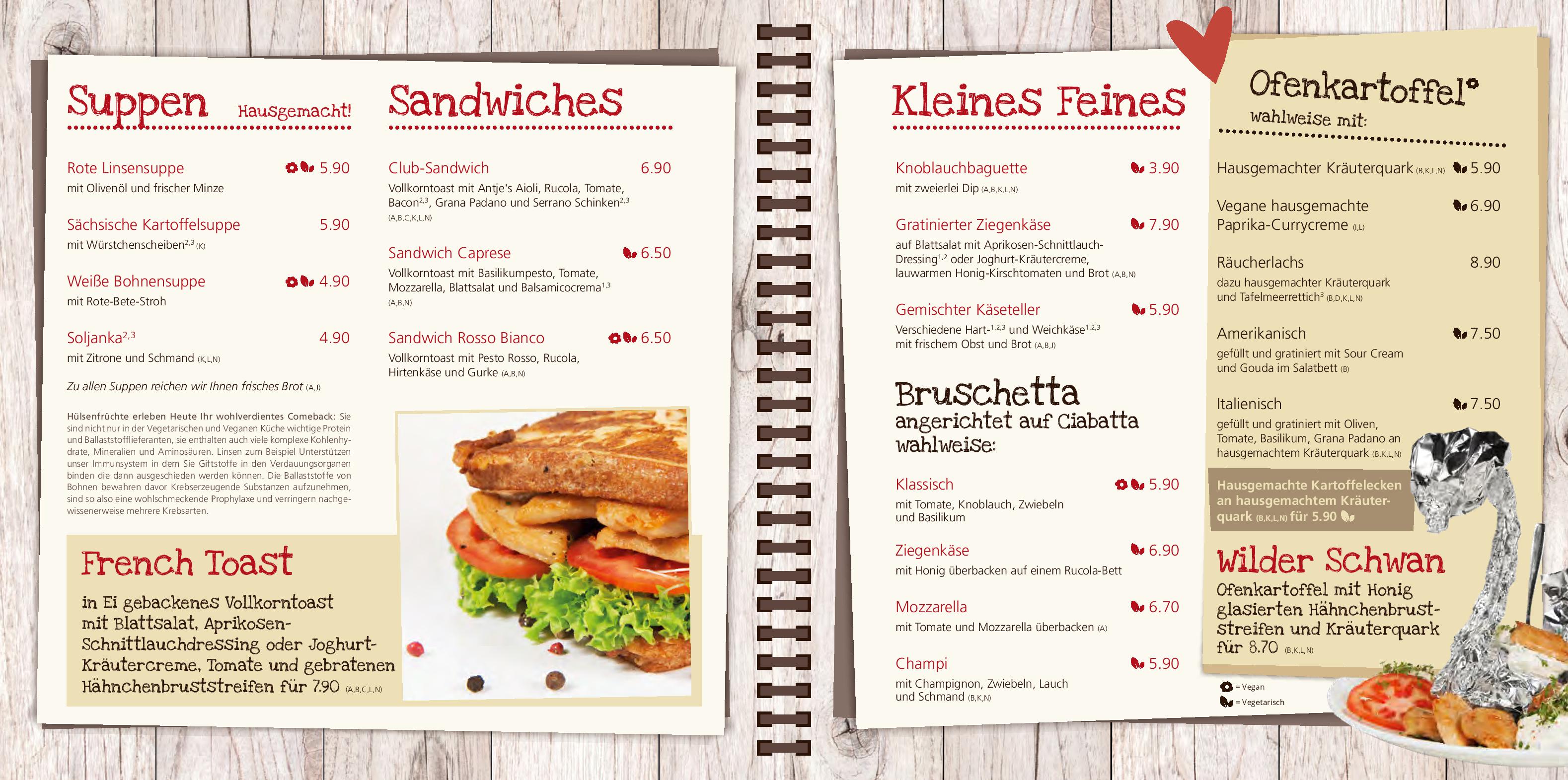 Speisekarte Milchbar Pinguin in Leipzig, Seite 3