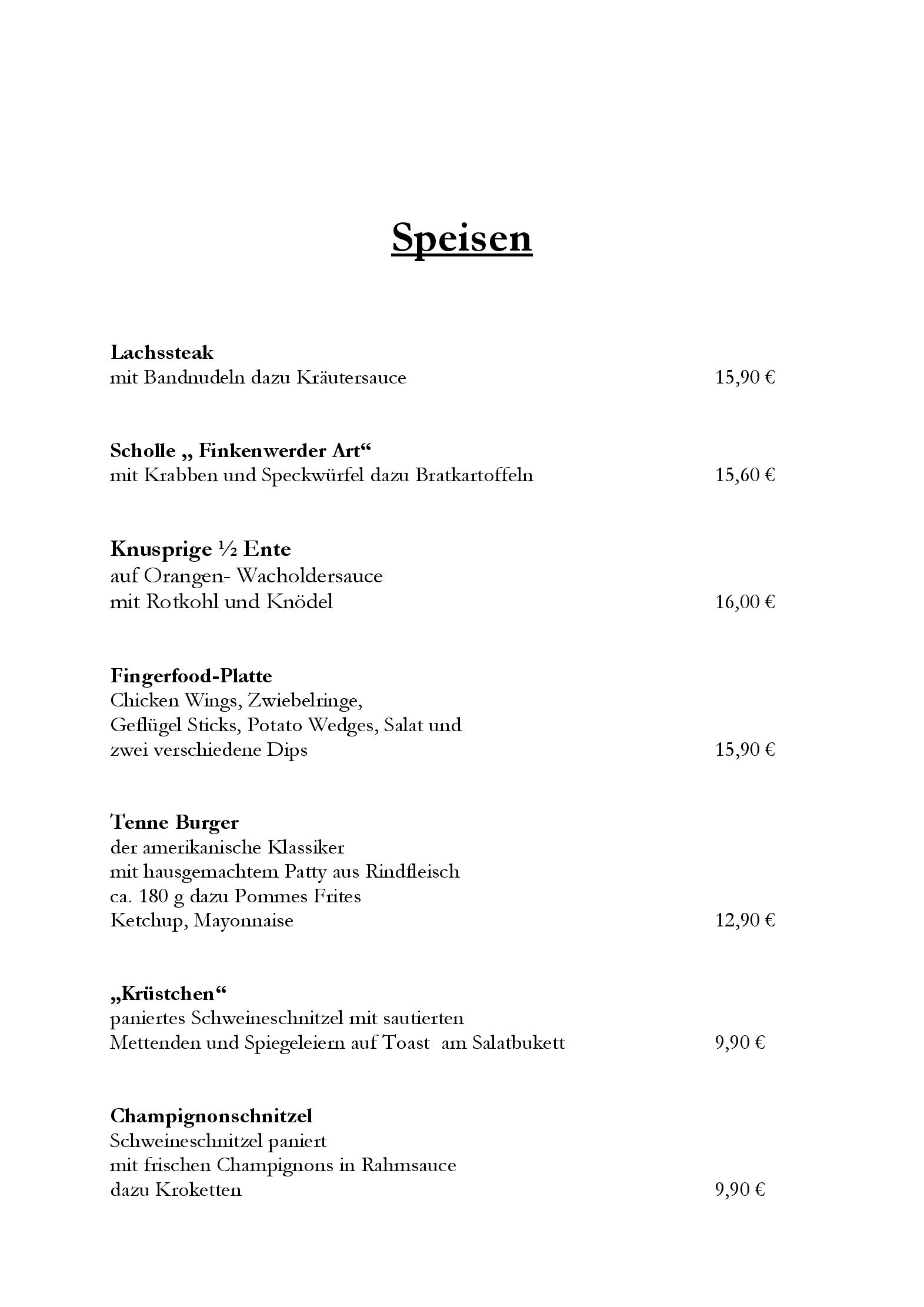 Speisekarte Altstadthotel in Versmold, Seite 2