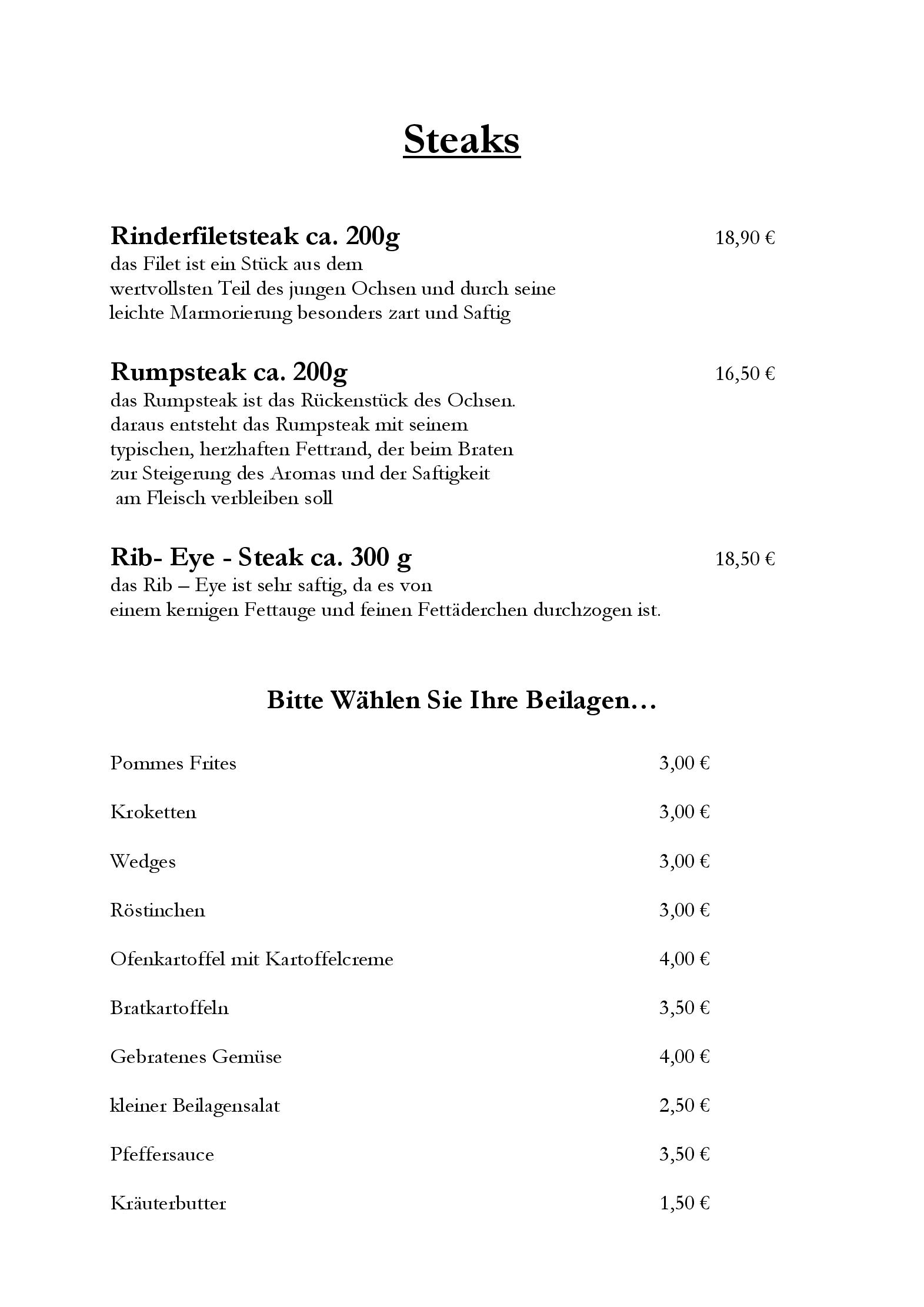 Speisekarte Altstadthotel in Versmold, Seite 4