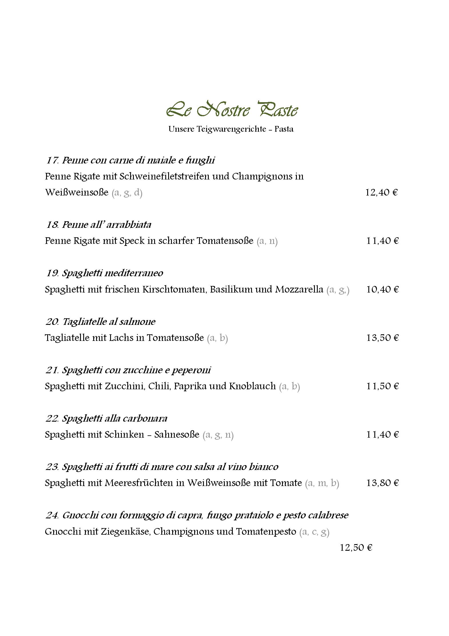 Speisekarte Italienisches Dörfchen in Dresden, Seite 7
