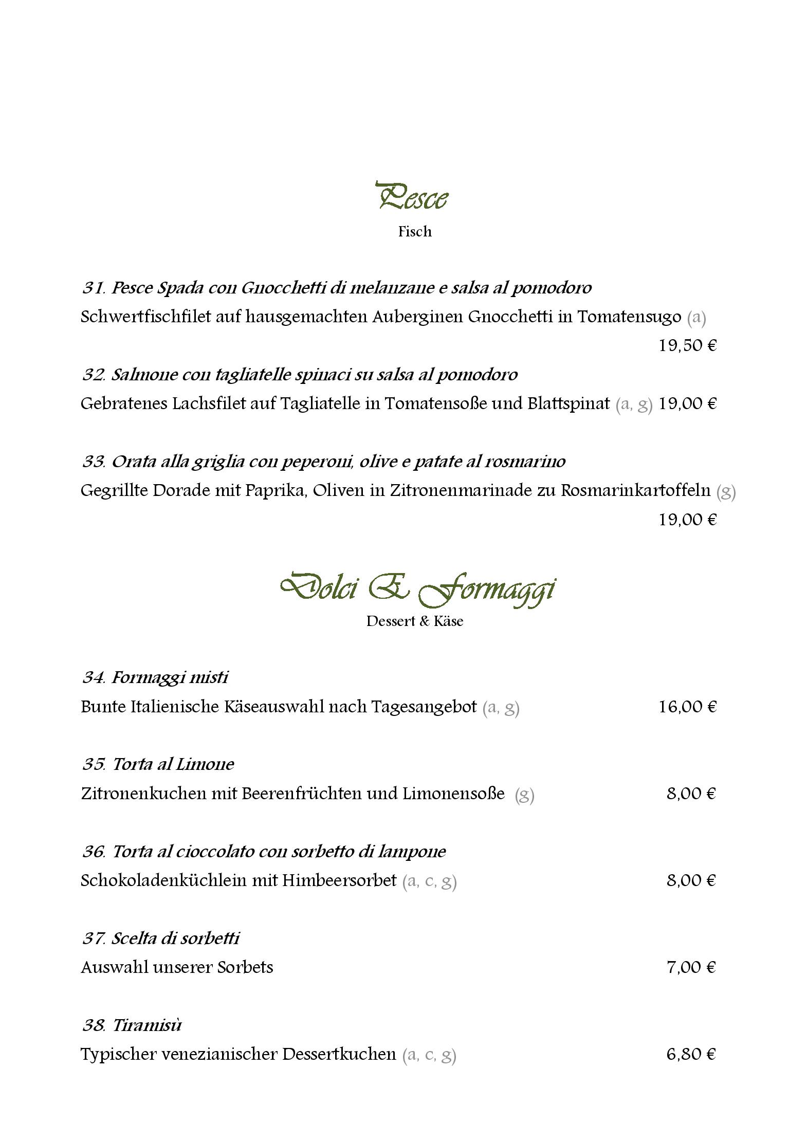 Speisekarte Italienisches Dörfchen in Dresden, Seite 9