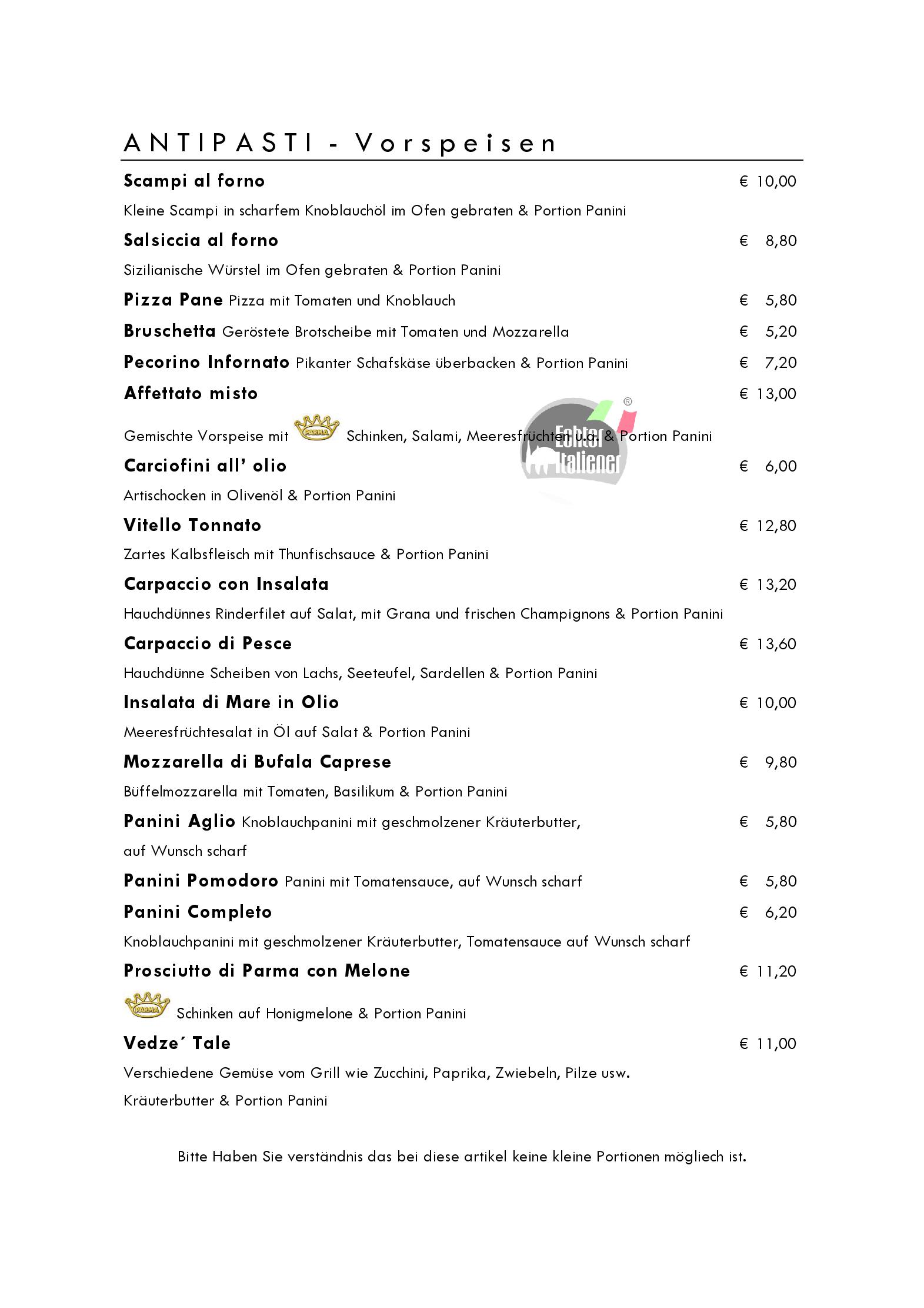 Speisekarte echteritaliener Taormina Ristorante in Regensburg, Seite 2