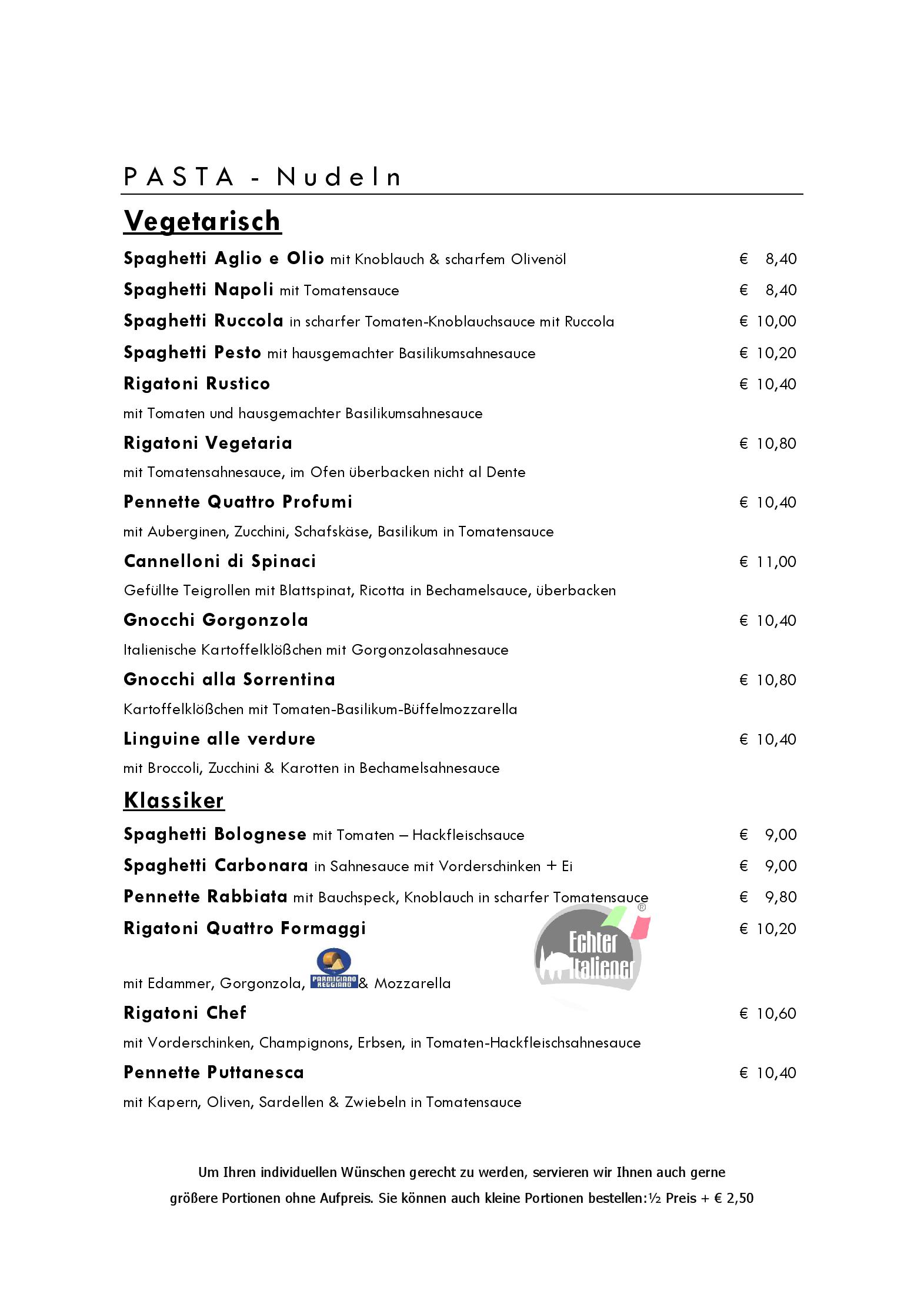 Speisekarte echteritaliener Taormina Ristorante in Regensburg, Seite 3