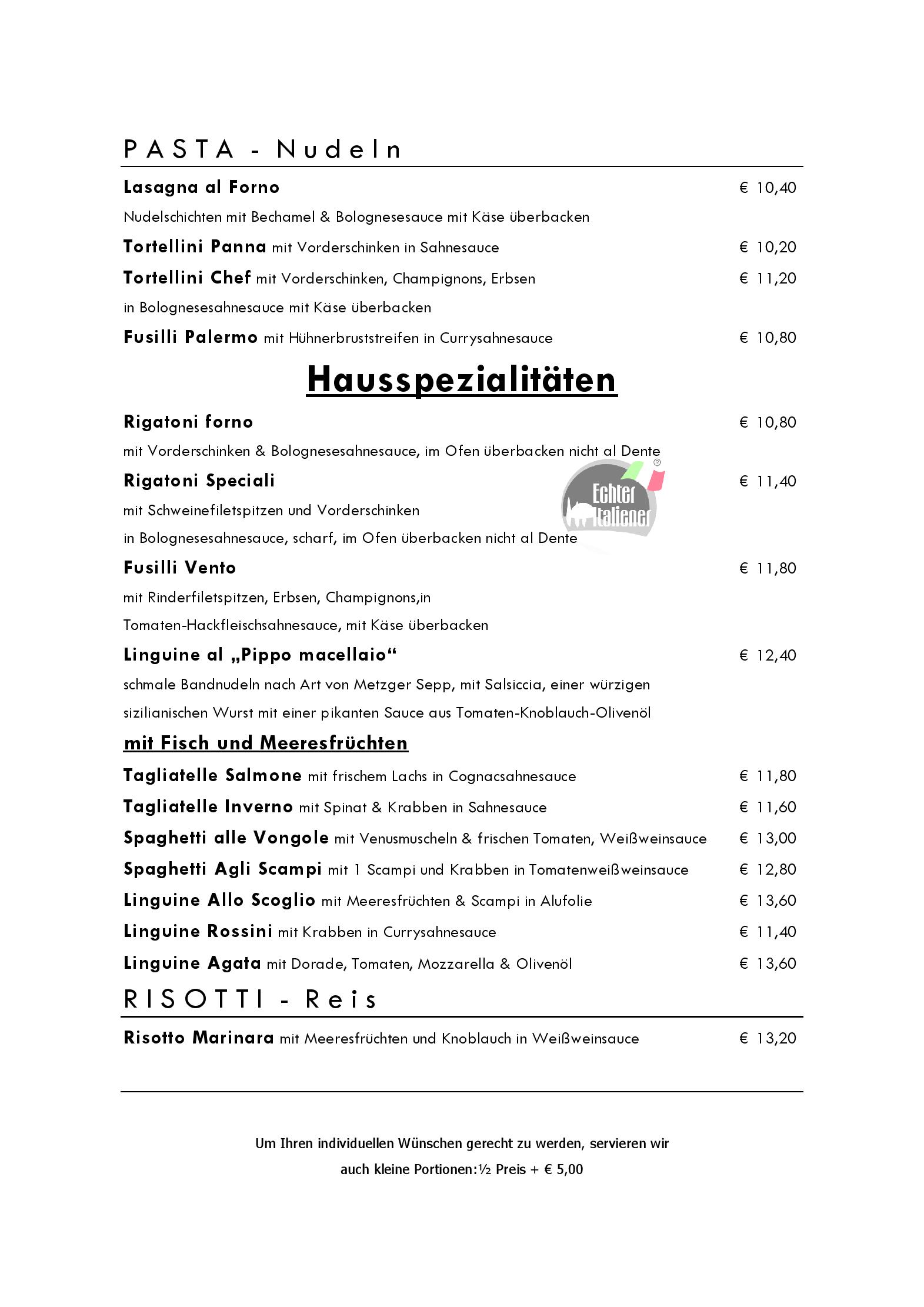 Speisekarte echteritaliener Taormina Ristorante in Regensburg, Seite 4