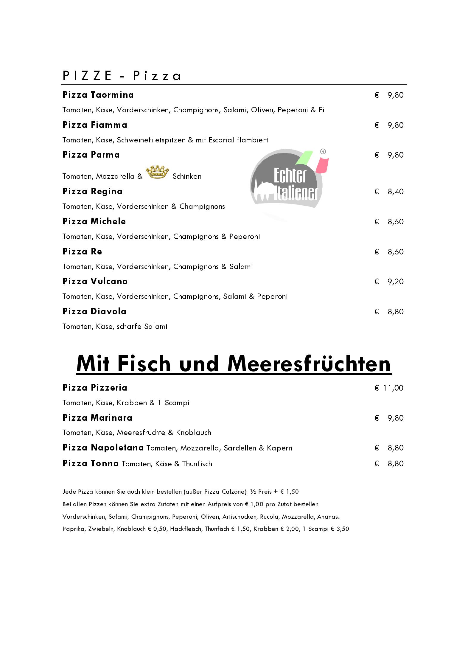 Speisekarte echteritaliener Taormina Ristorante in Regensburg, Seite 7