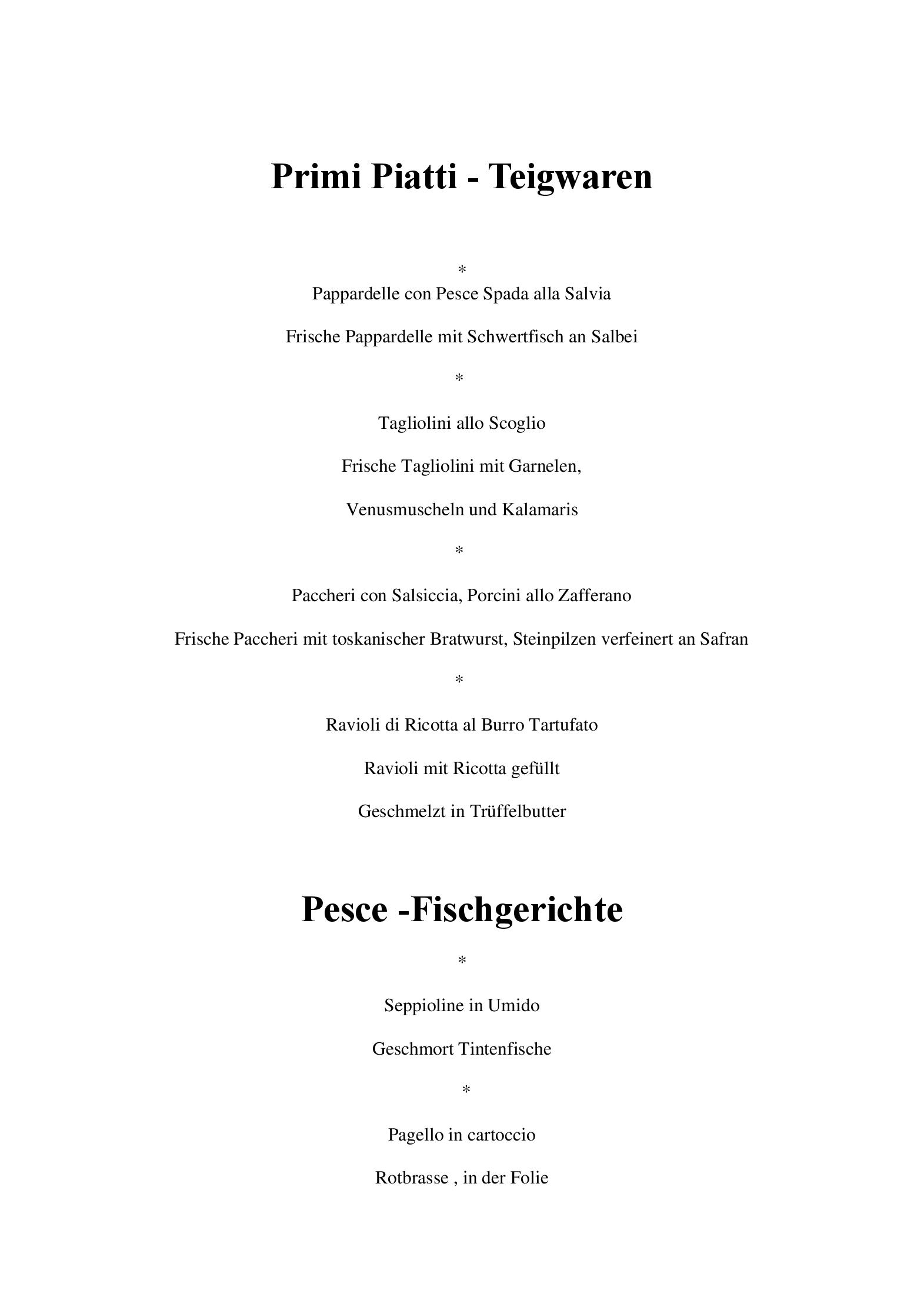 Speisekarte Ristorante Da Luisa in Stuttgart, Seite 2