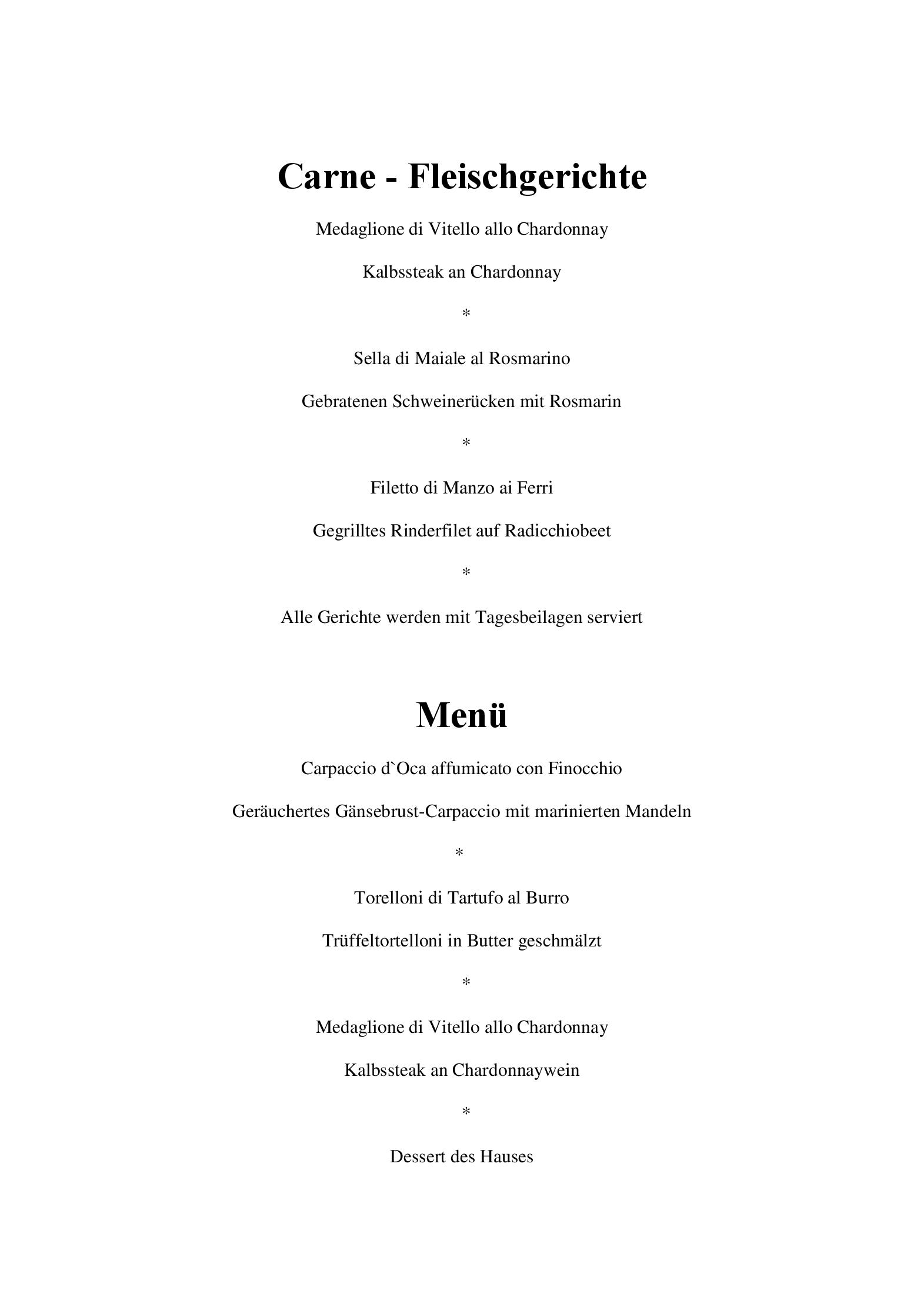 Speisekarte Ristorante Da Luisa in Stuttgart, Seite 3