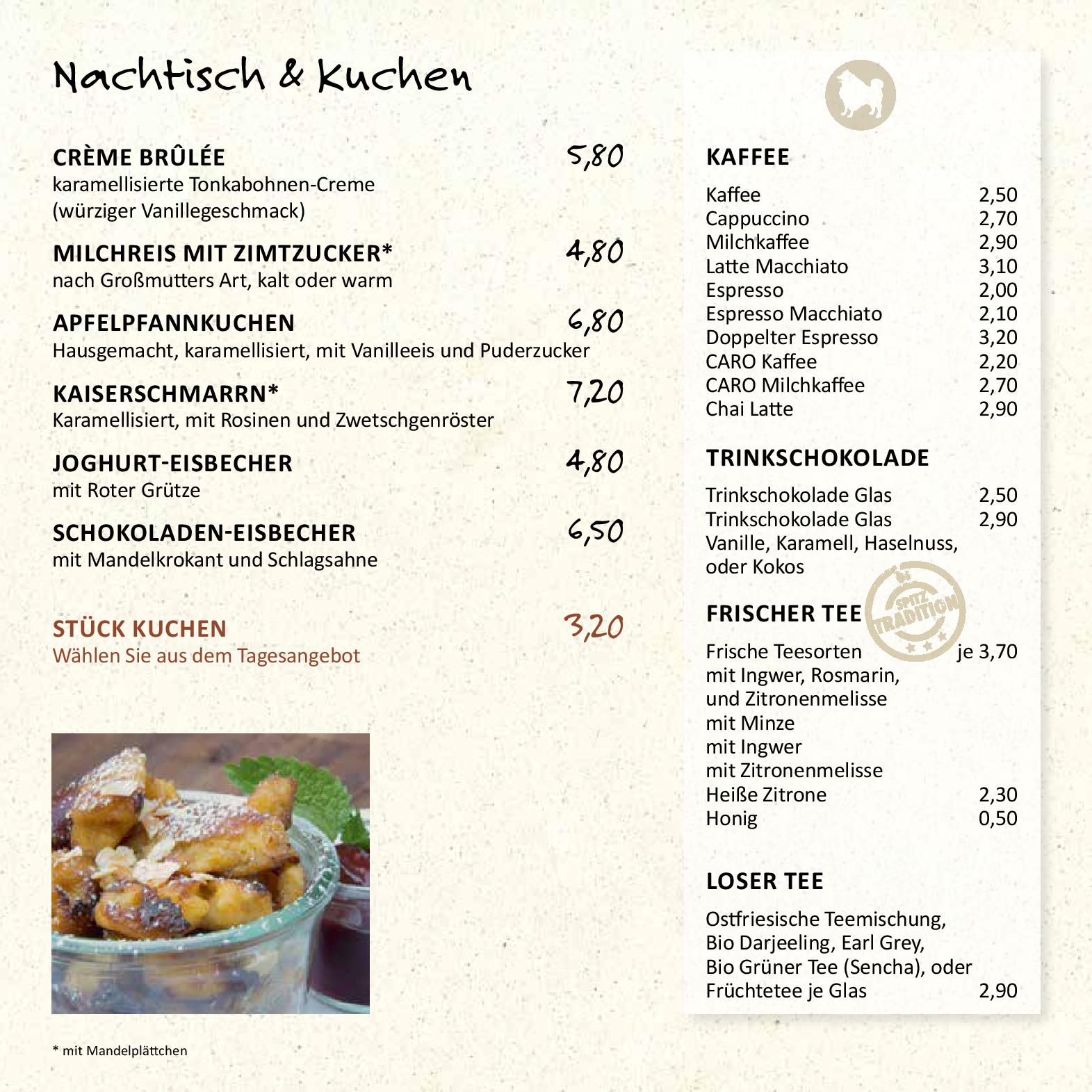 Speisekarte Gasthaus am Muster Schloss in Mayen, Seite 12