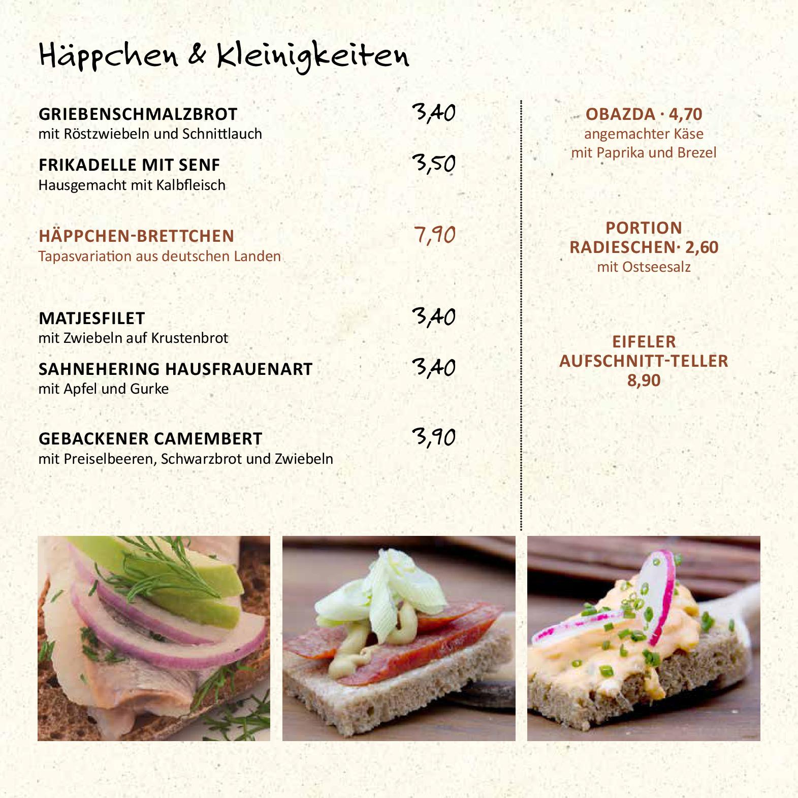 Speisekarte Gasthaus am Muster Schloss in Mayen, Seite 4