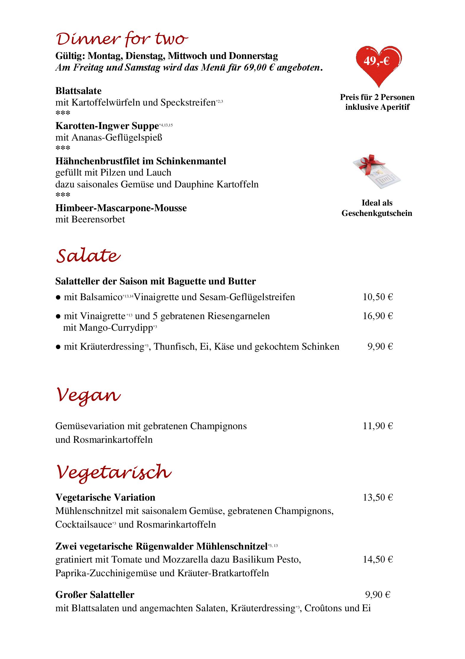 Speisekarte Hotel-Restaurant Leugermann in Ibbenbüren, Seite 4