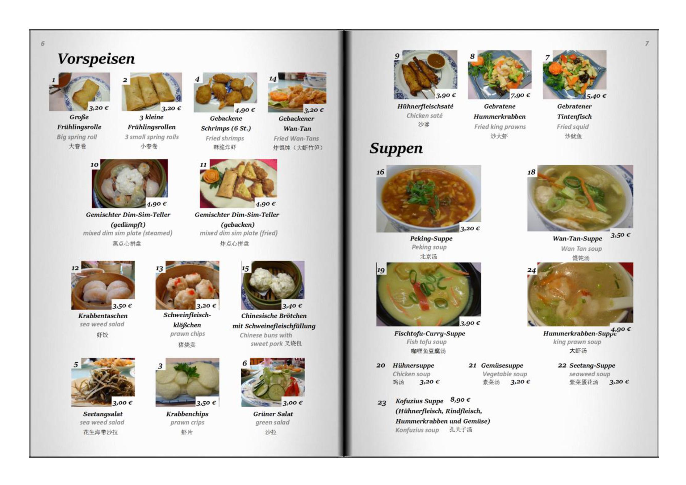 Speisekarte China-Restaurant Konfuzius in Köln, Seite 4