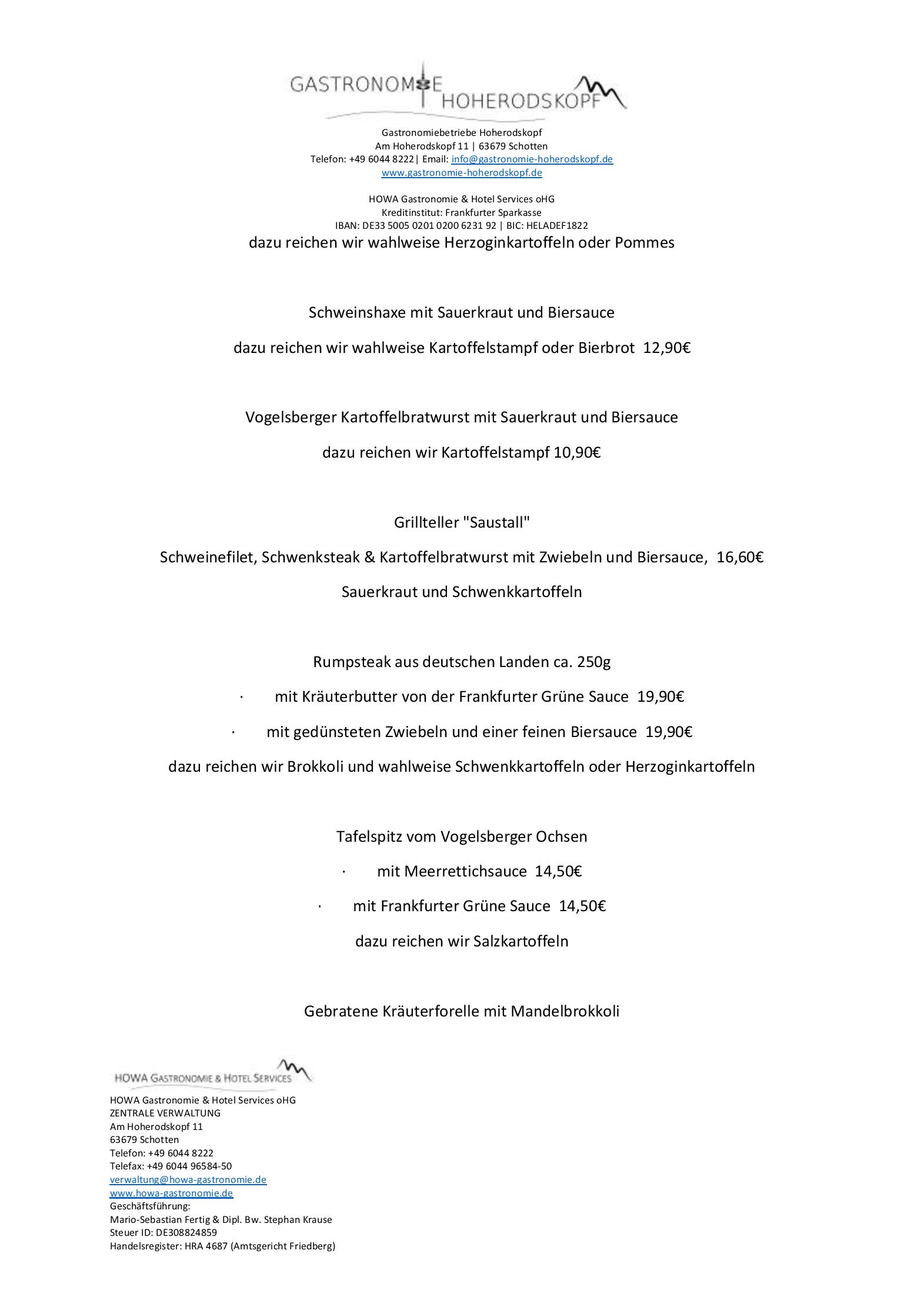 Speisekarte Talblick in Schotten, Seite 3
