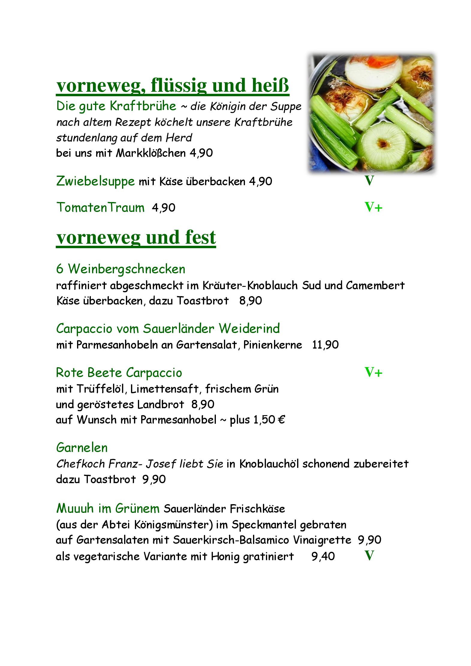 Speisekarte NaturHotel Wildewiese in Sundern, Seite 2