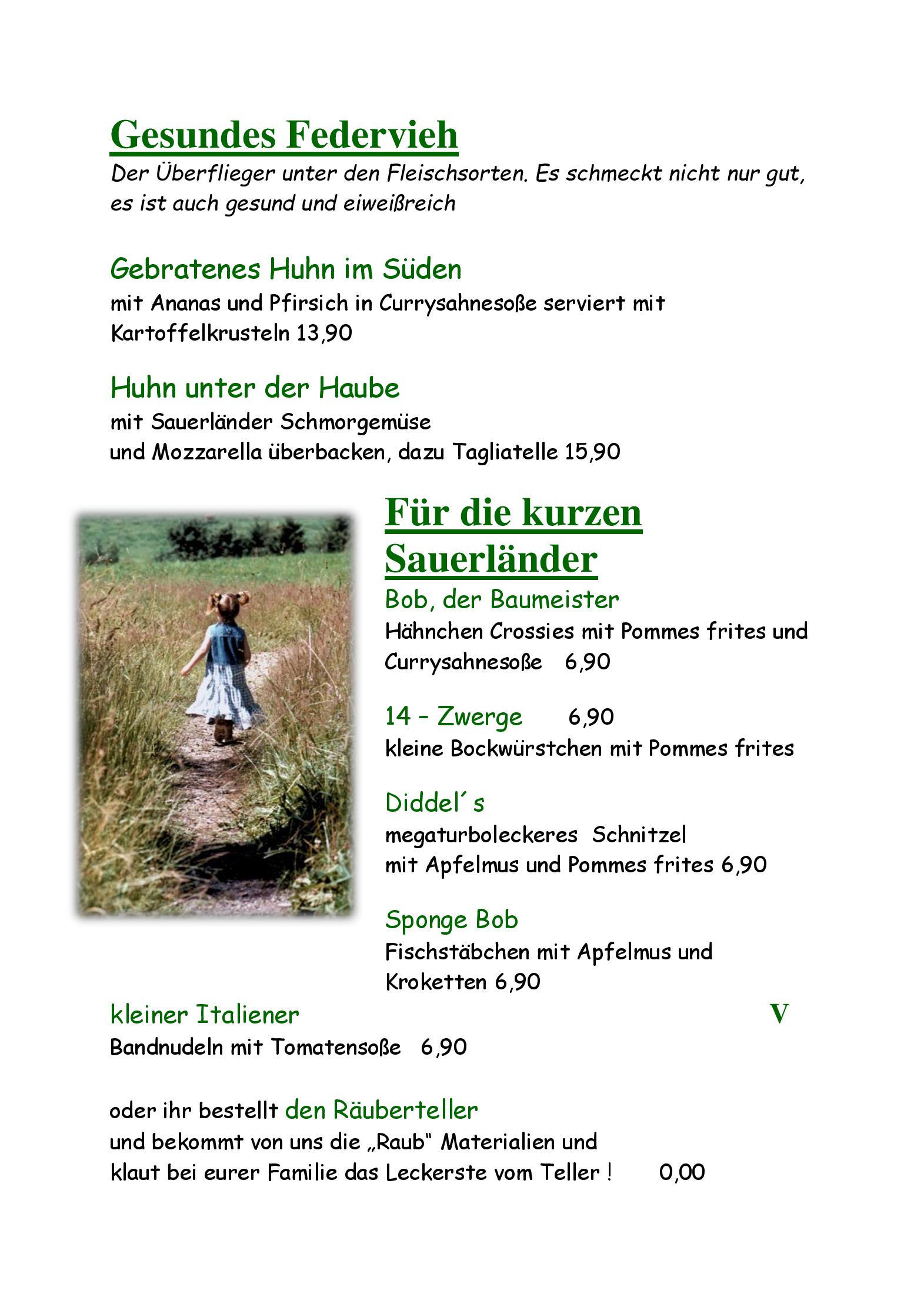 Speisekarte NaturHotel Wildewiese in Sundern, Seite 8
