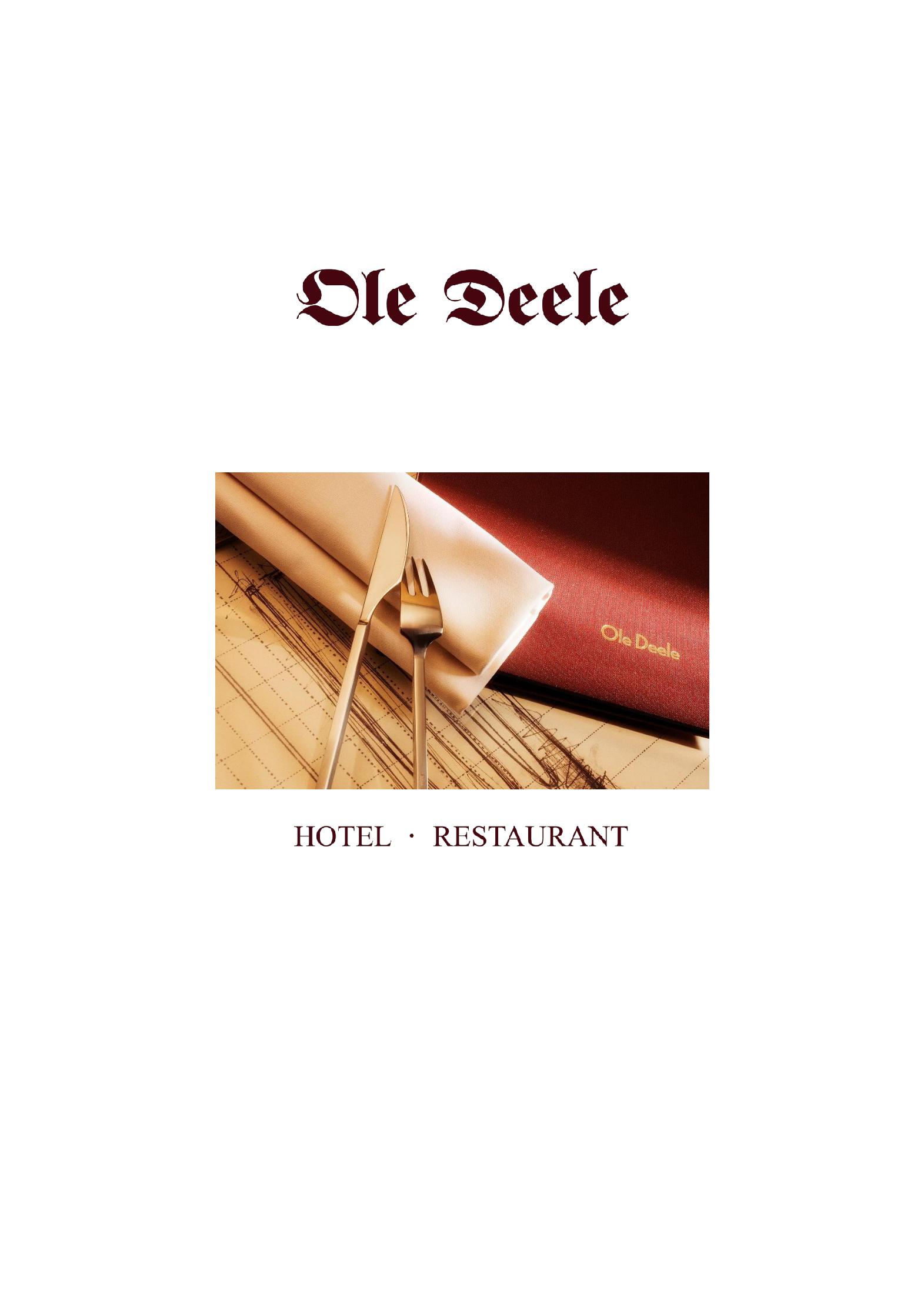 Speisekarte Hotel & Restaurant Ole Deele in Burgwedel, Seite 1