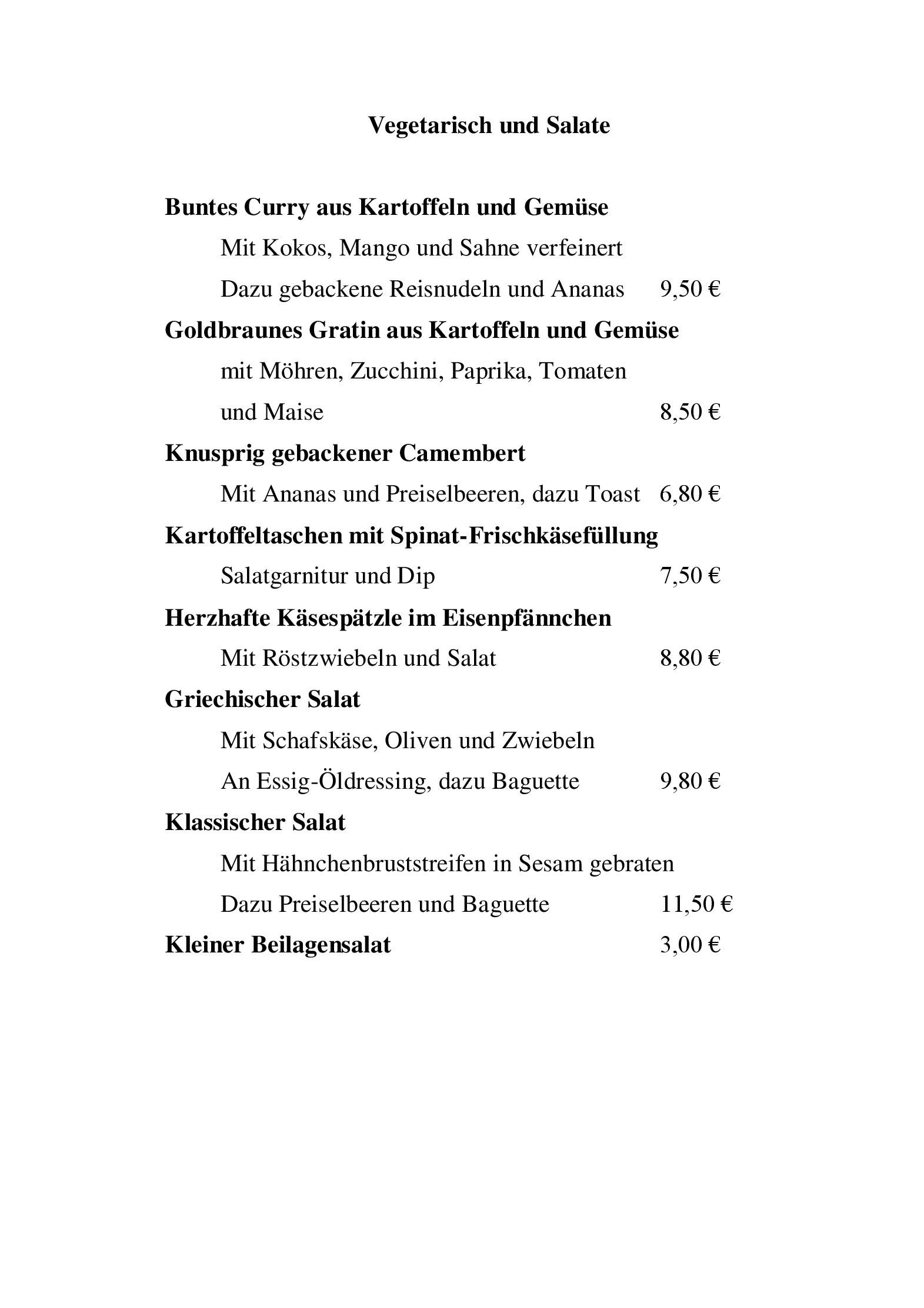 Speisekarte Burgrestaurant Grillenburg in Fulda, Seite 3