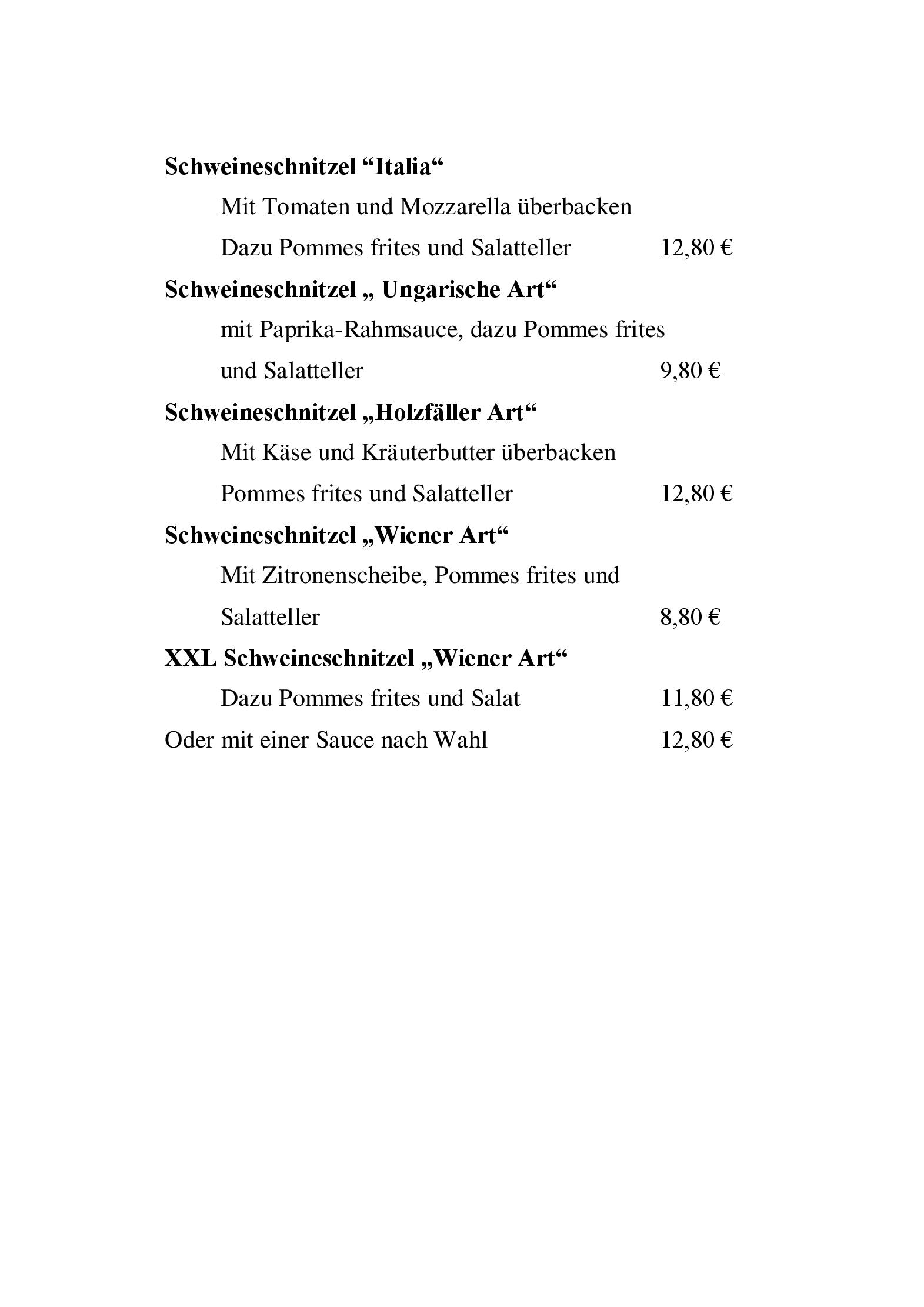 Speisekarte Burgrestaurant Grillenburg in Fulda, Seite 6