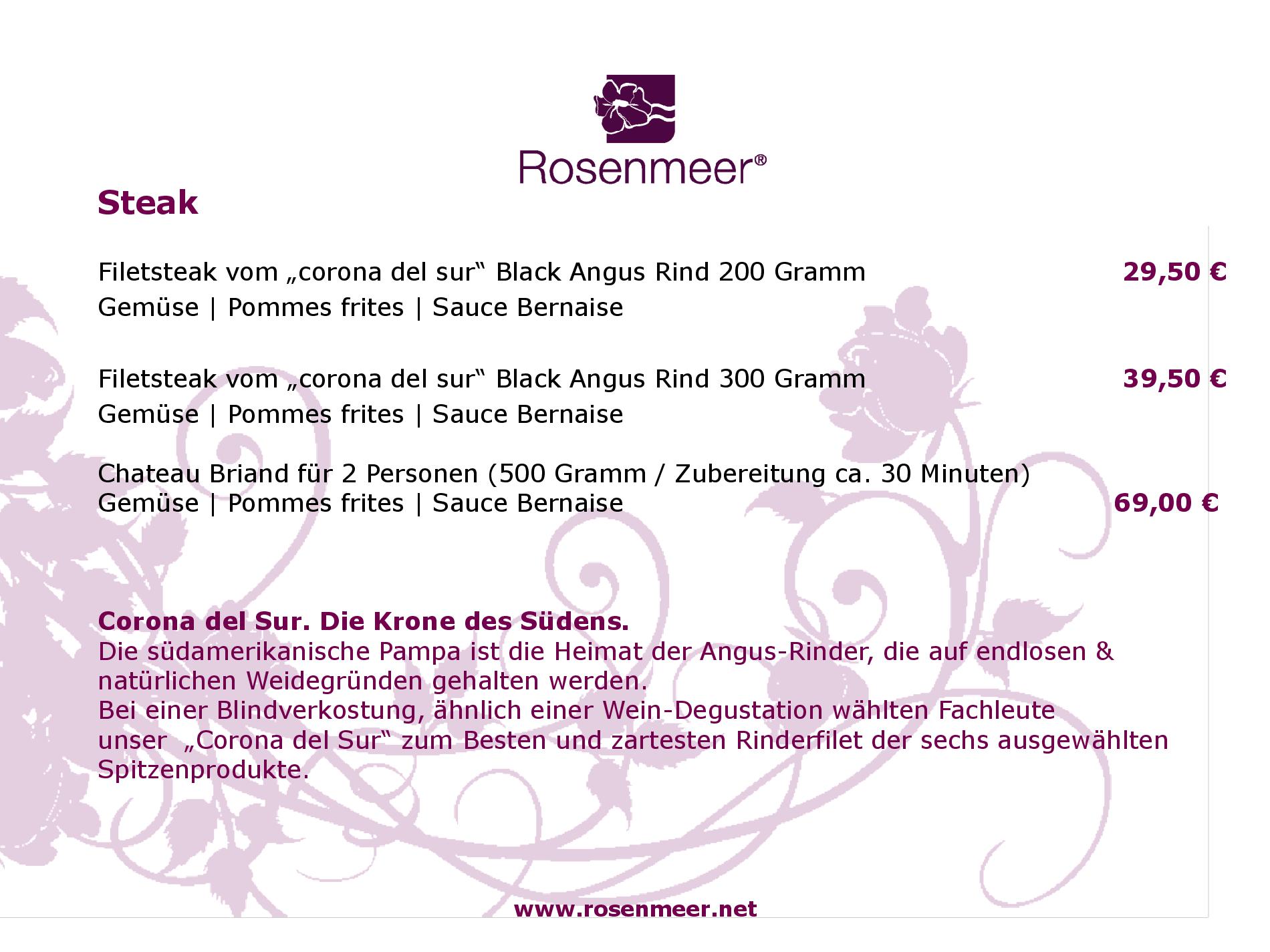 Speisekarte Rosenmeer Hotel & Restaurant in Mönchengladbach, Seite 8