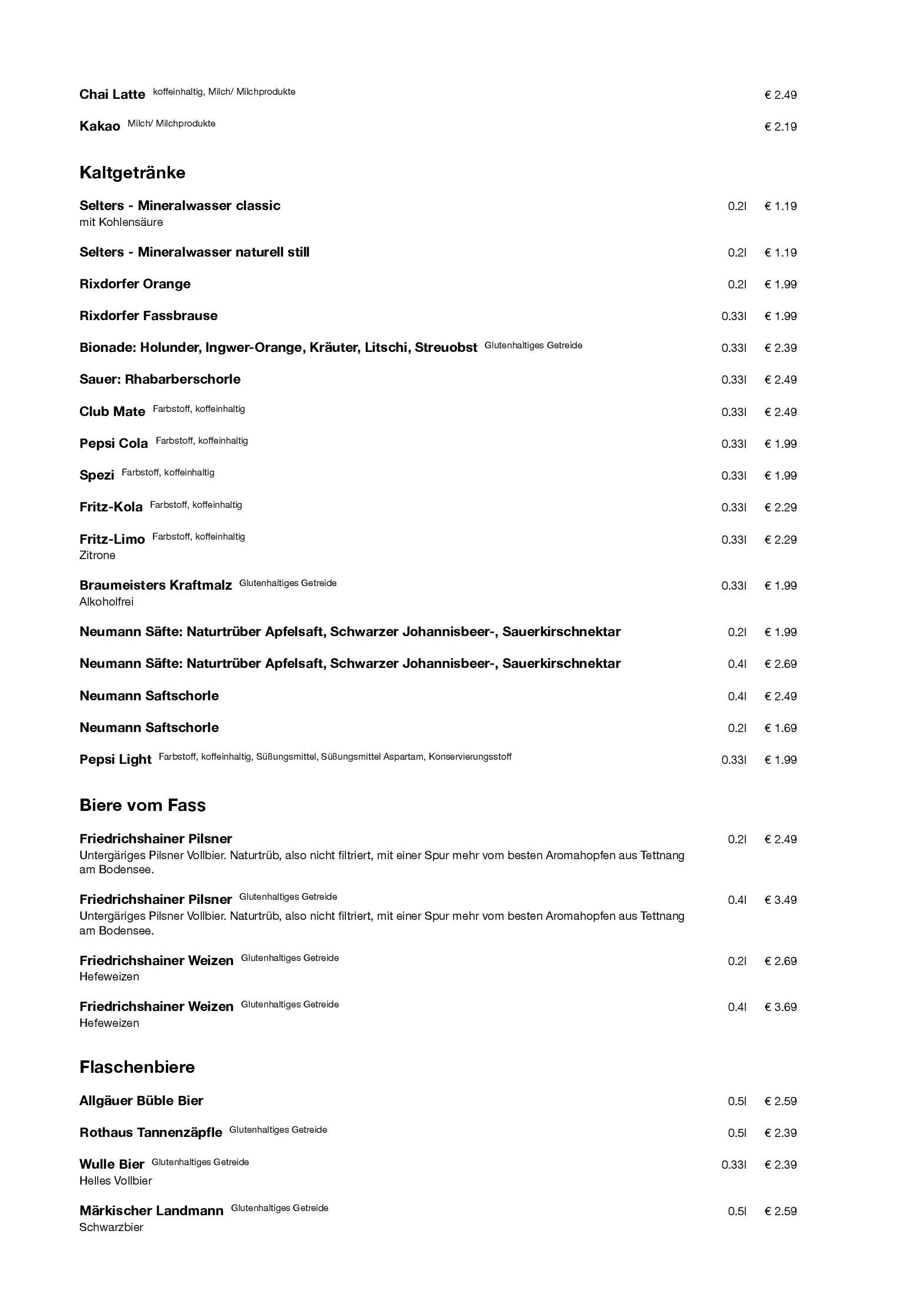Speisekarte Spätzleexpress in Berlin, Seite 3
