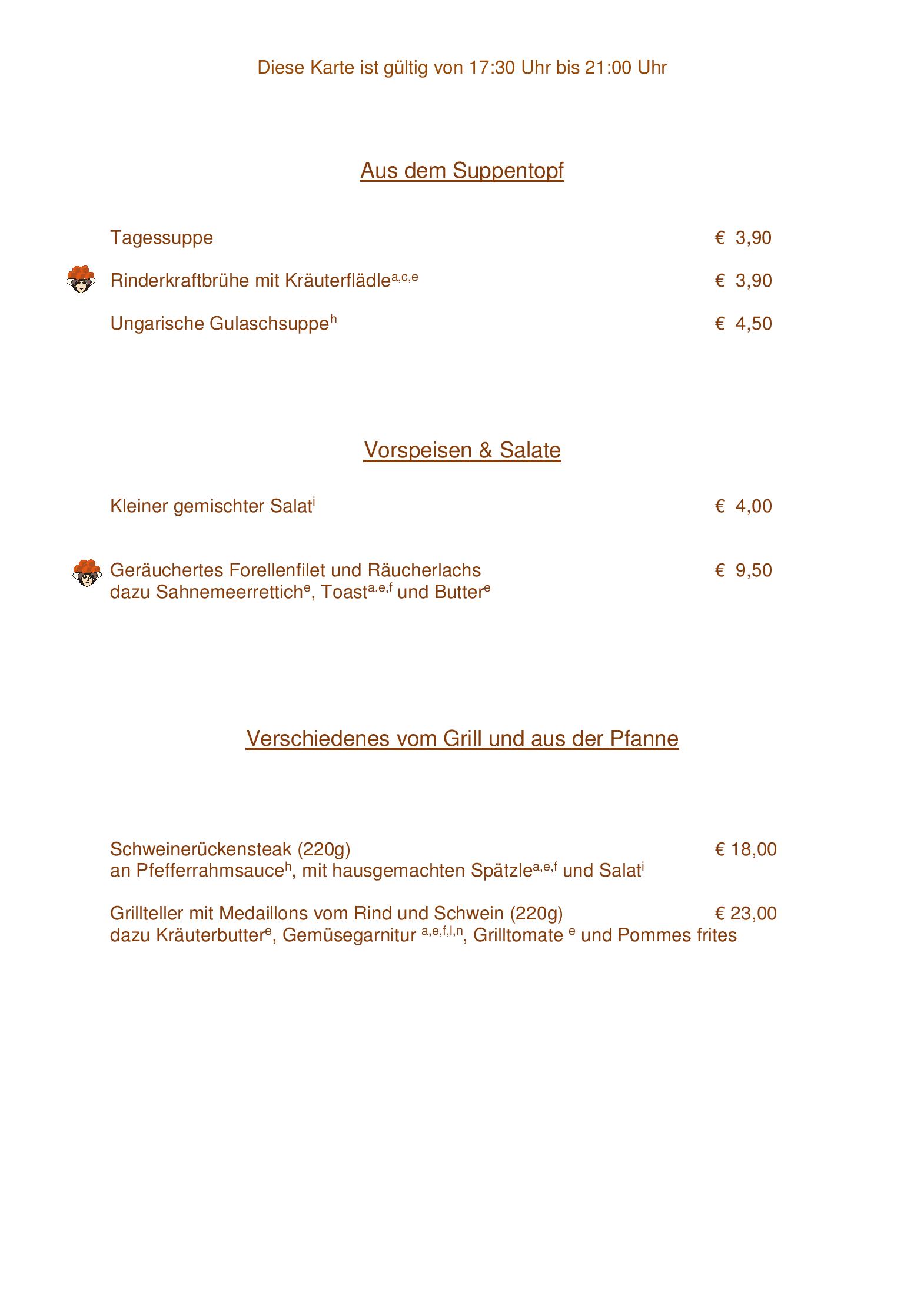 Speisekarte Hotel Schwarzwaldhof in Hinterzarten, Seite 2