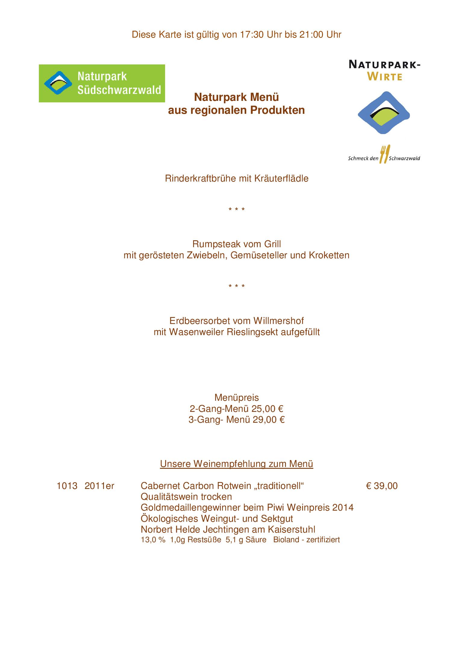 Speisekarte Hotel Schwarzwaldhof in Hinterzarten, Seite 4