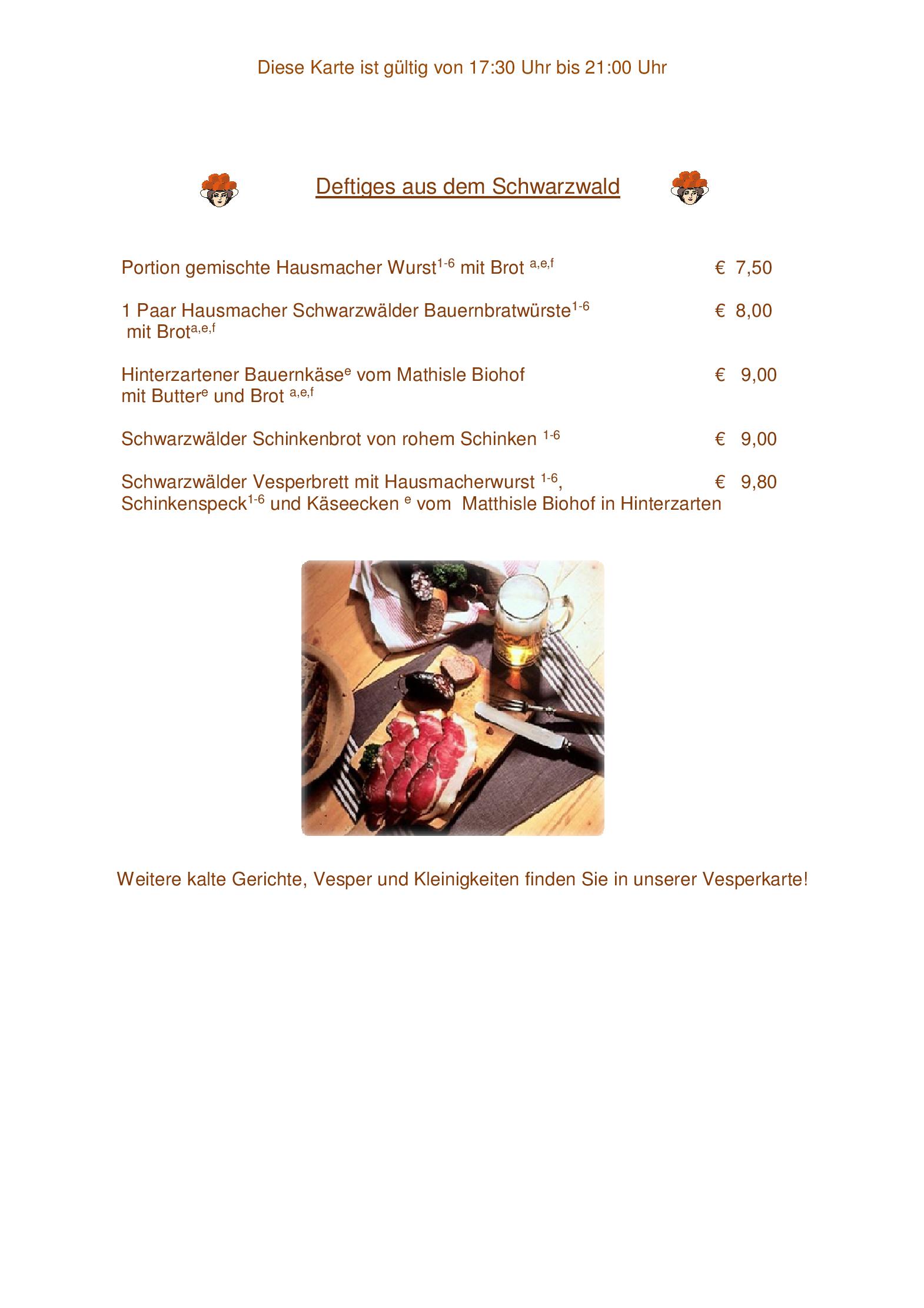 Speisekarte Hotel Schwarzwaldhof in Hinterzarten, Seite 5