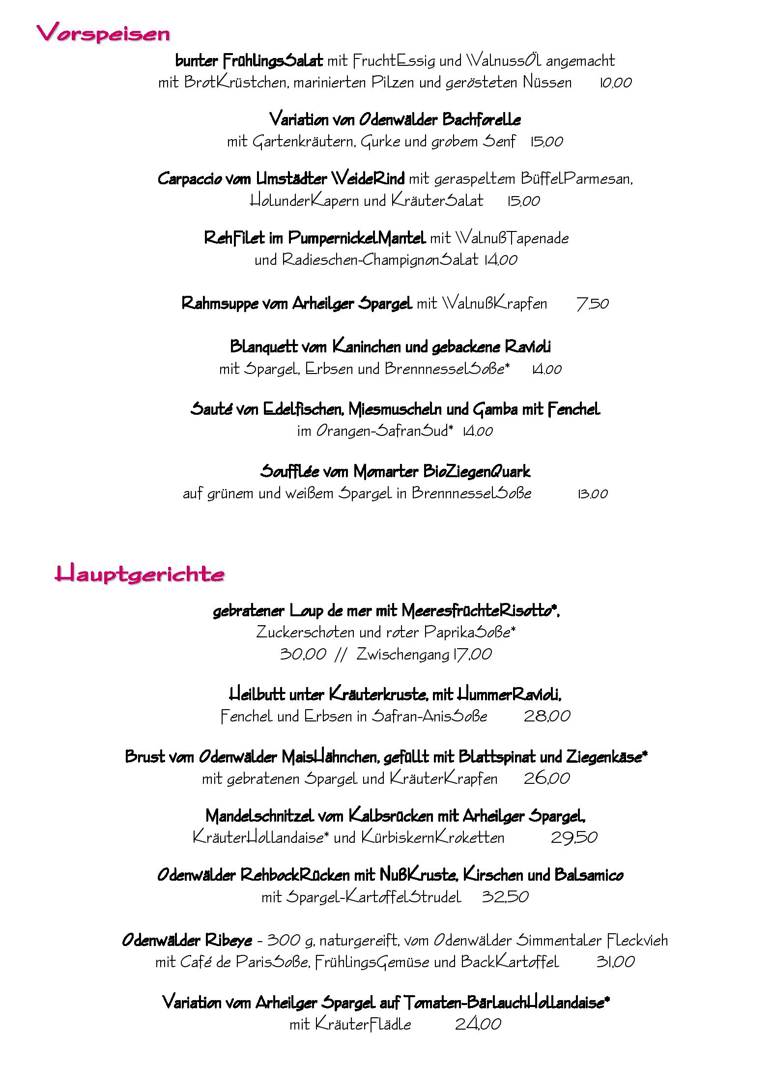 Speisekarte GenießerRestaurant Treuschs Schwanen  in Reichelsheim, Seite 3