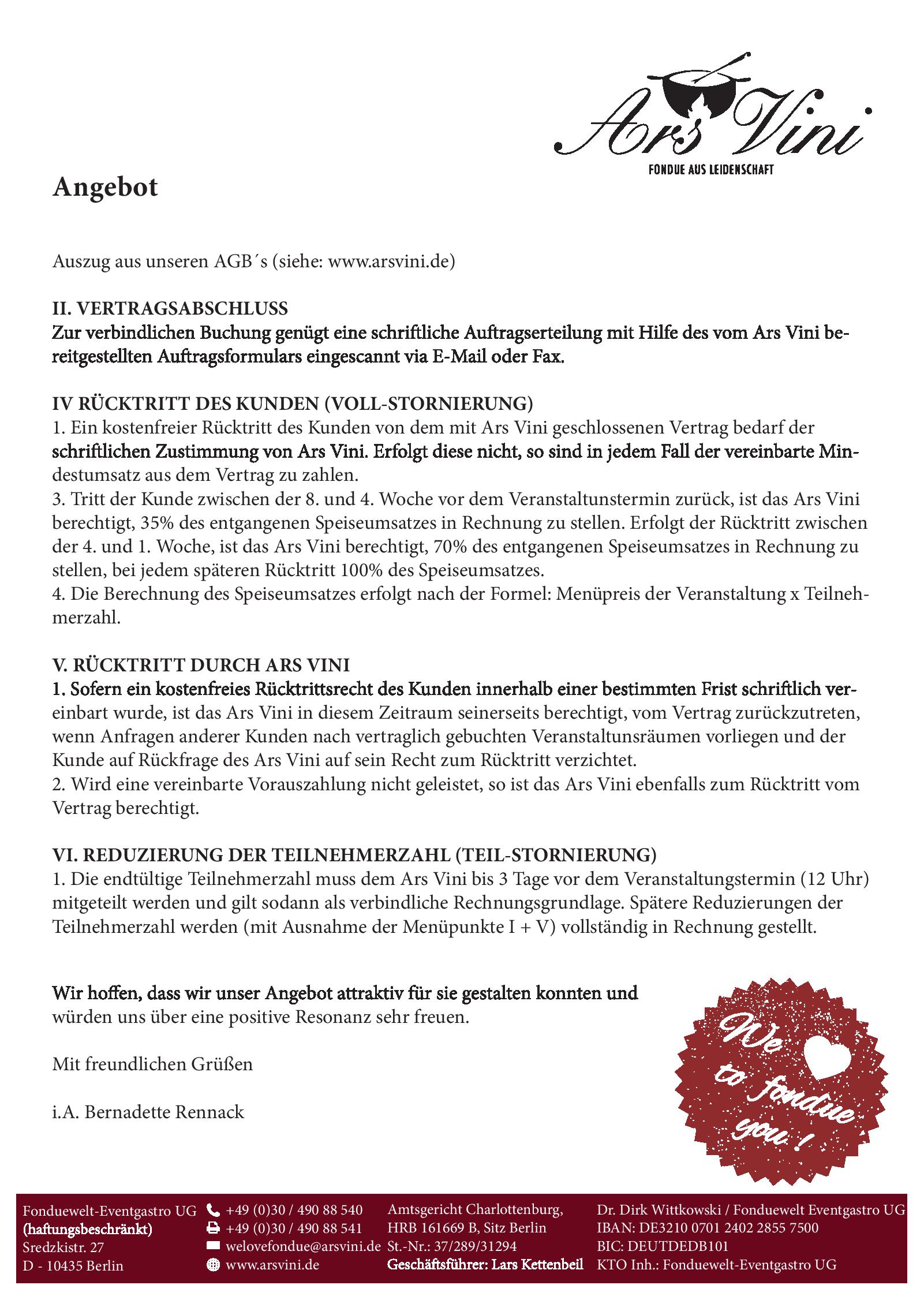 Speisekarte Ars Vini in Berlin, Seite 5