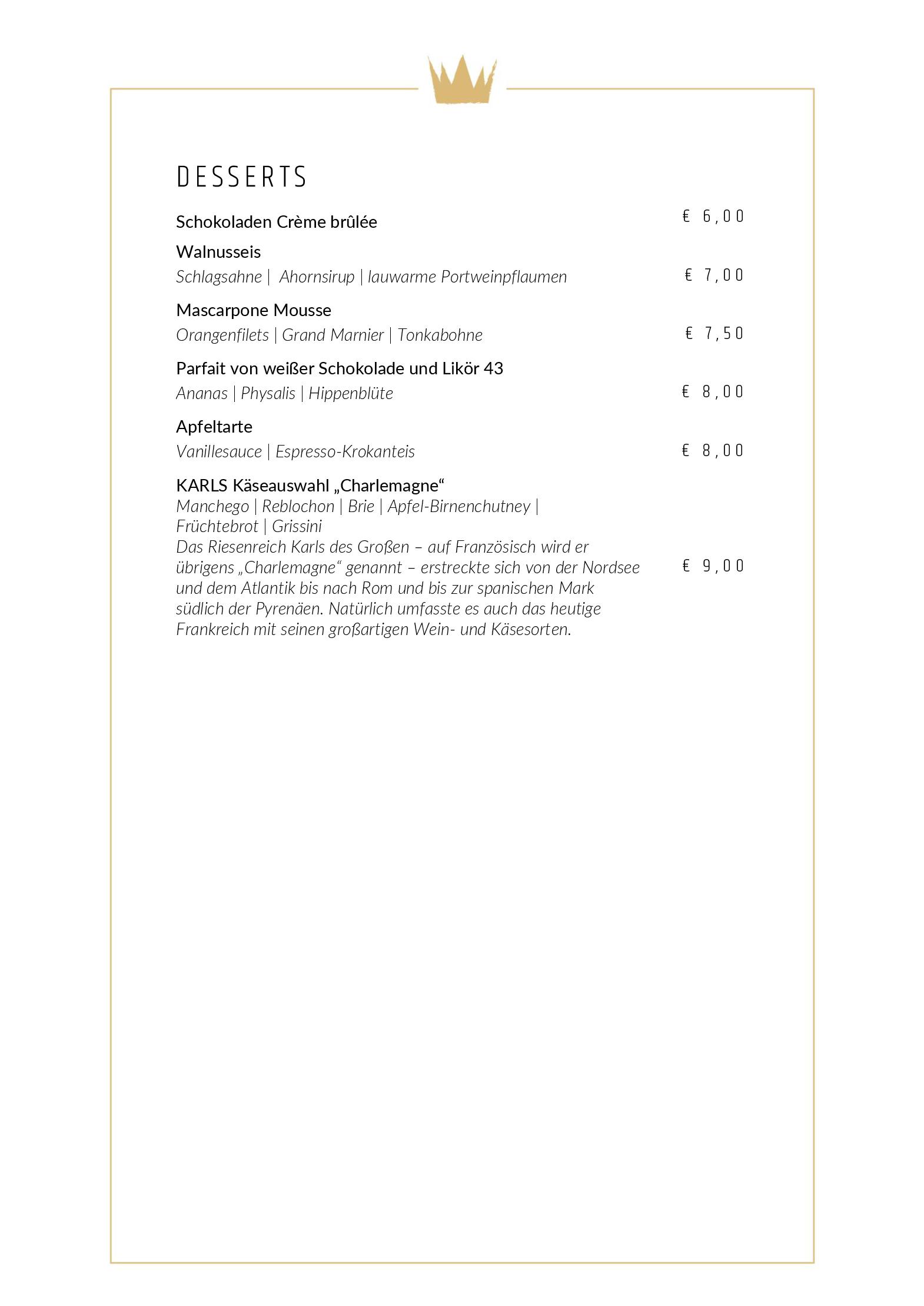 Speisekarte karl - Restaurant am Park  in Bad Lippspringe, Seite 4