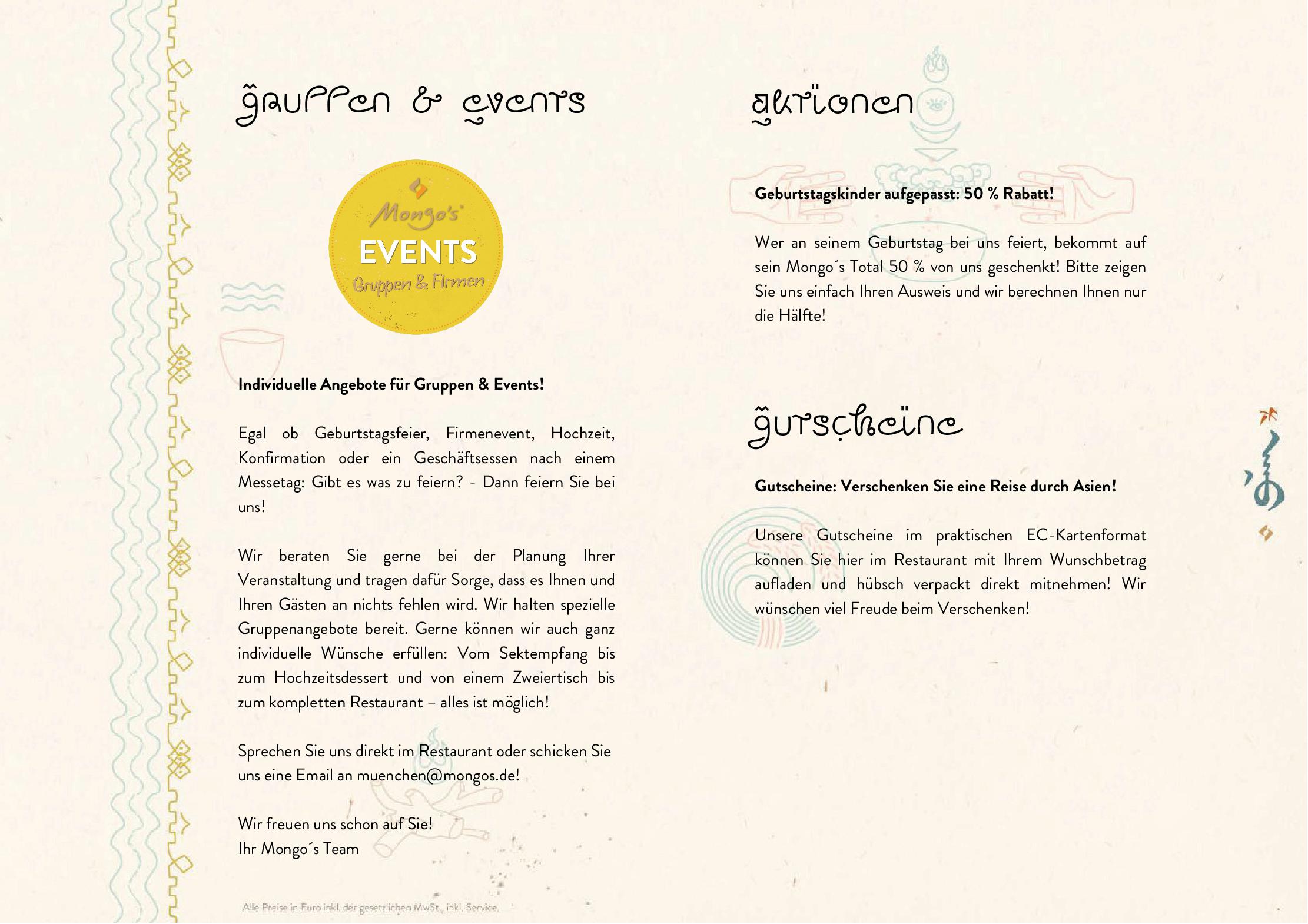 Speisekarte Mongo´s in München, Seite 4