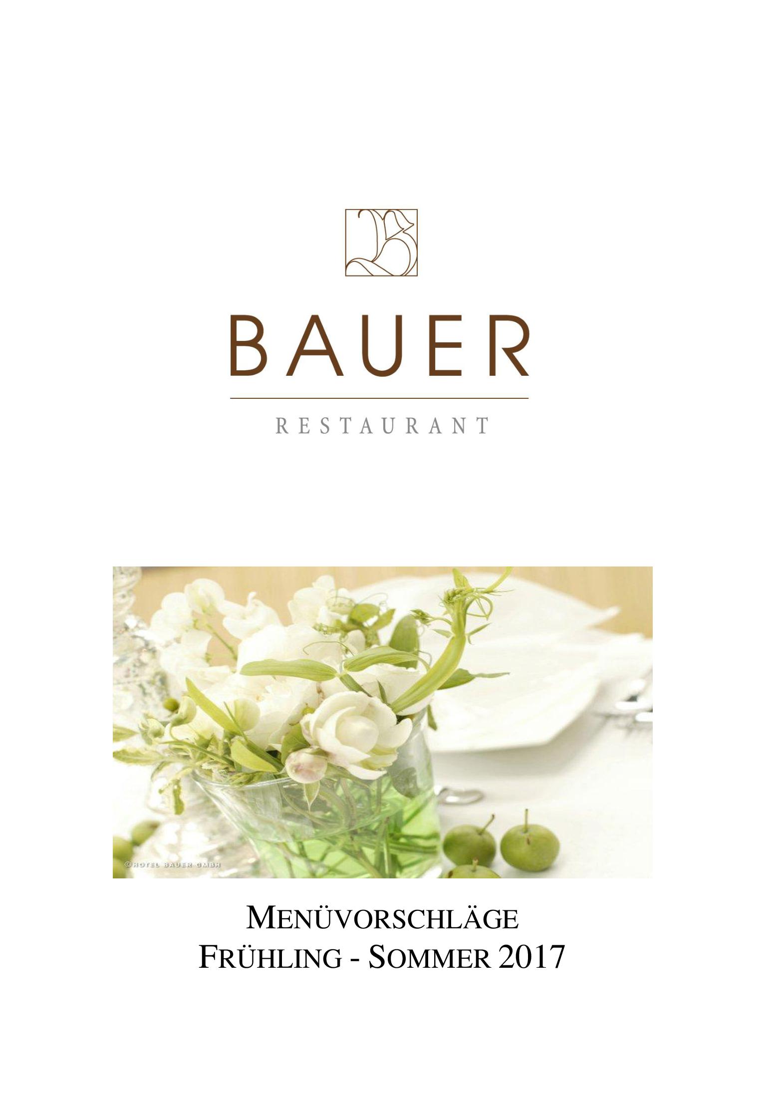 Speisekarte Restaurant im Hotel Bauer in Feldkirchen, Seite 1