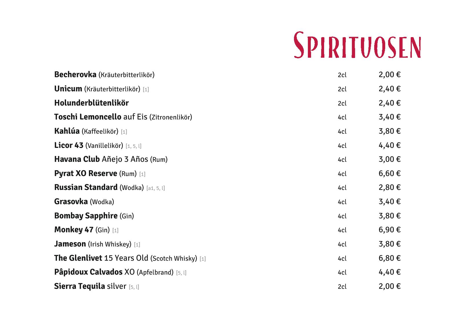 Speisekarte Mephisto - Restaurant, Cafe, Kneipe, Bar & Biergarten in Magdeburg, Seite 33