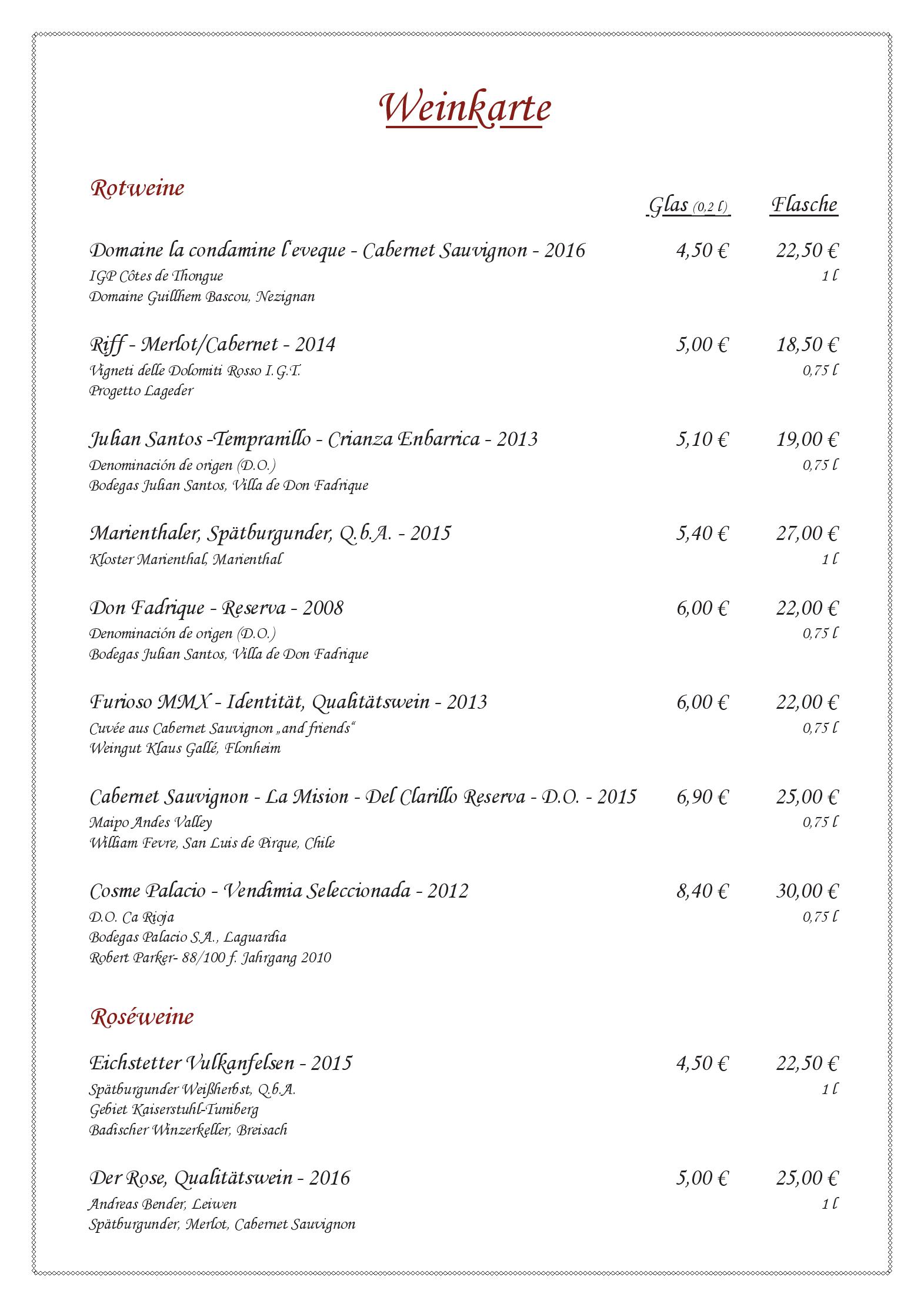Speisekarte Alte Hahnenburg in Hannover, Seite 10