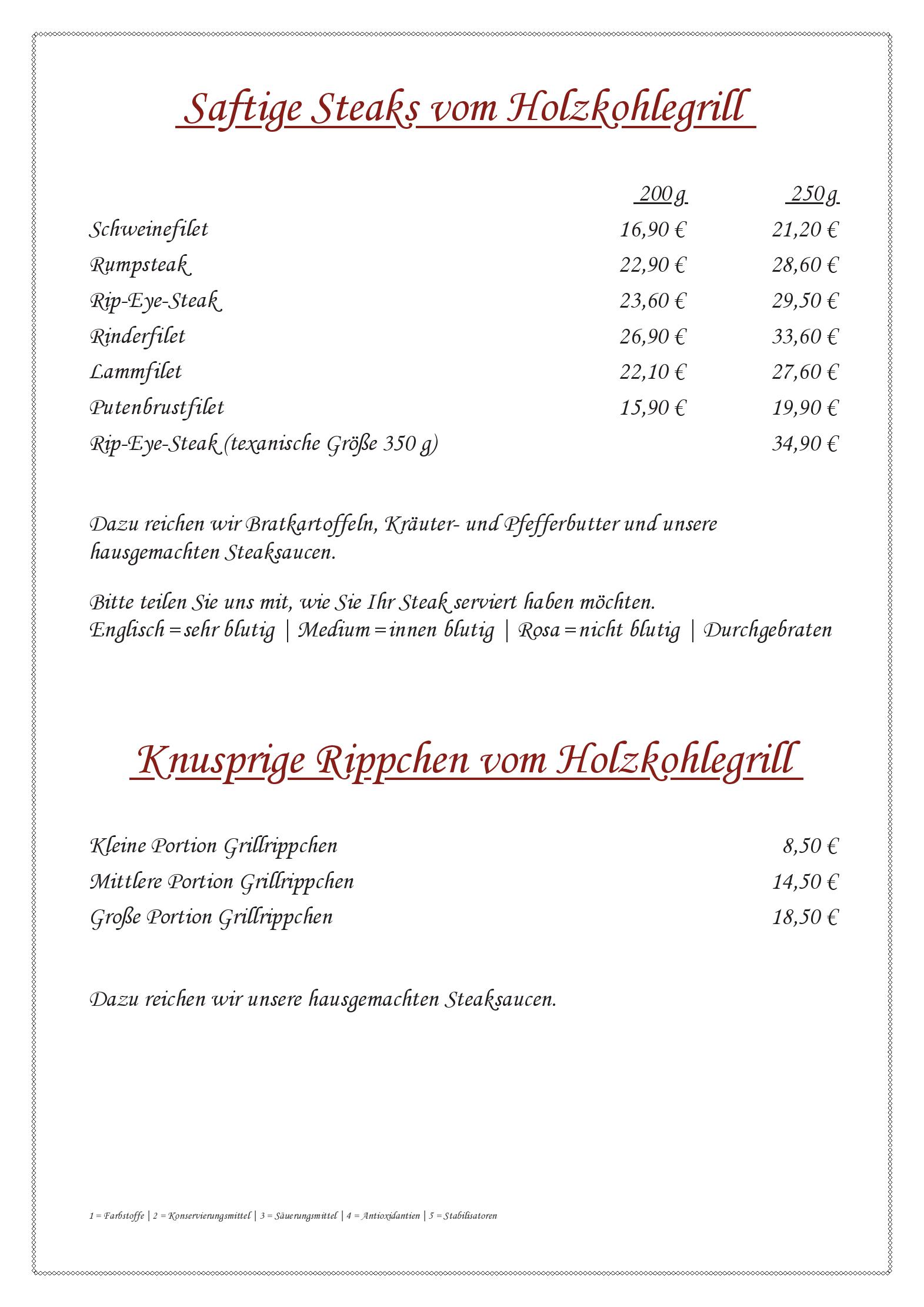 Speisekarte Alte Hahnenburg in Hannover, Seite 3