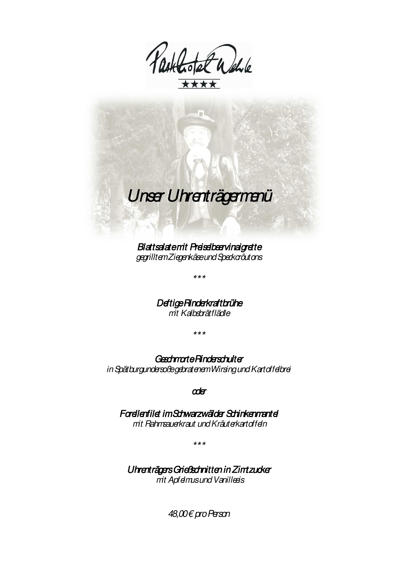 Speisekarte Parkhotel Wehrle GmbH in Triberg, Seite 5