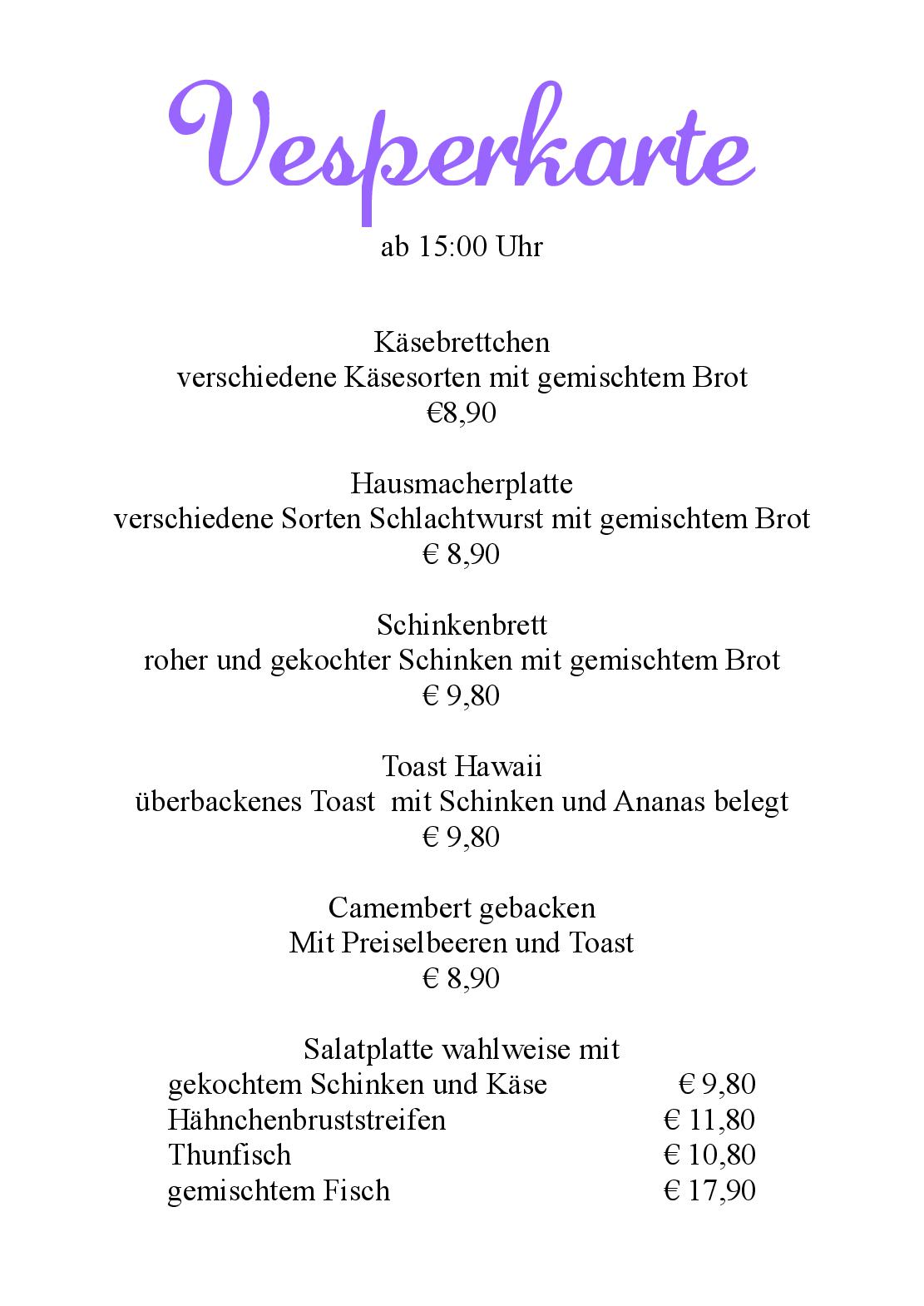 Speisekarte Zum Hasen Hein in Hamminkeln, Seite 10
