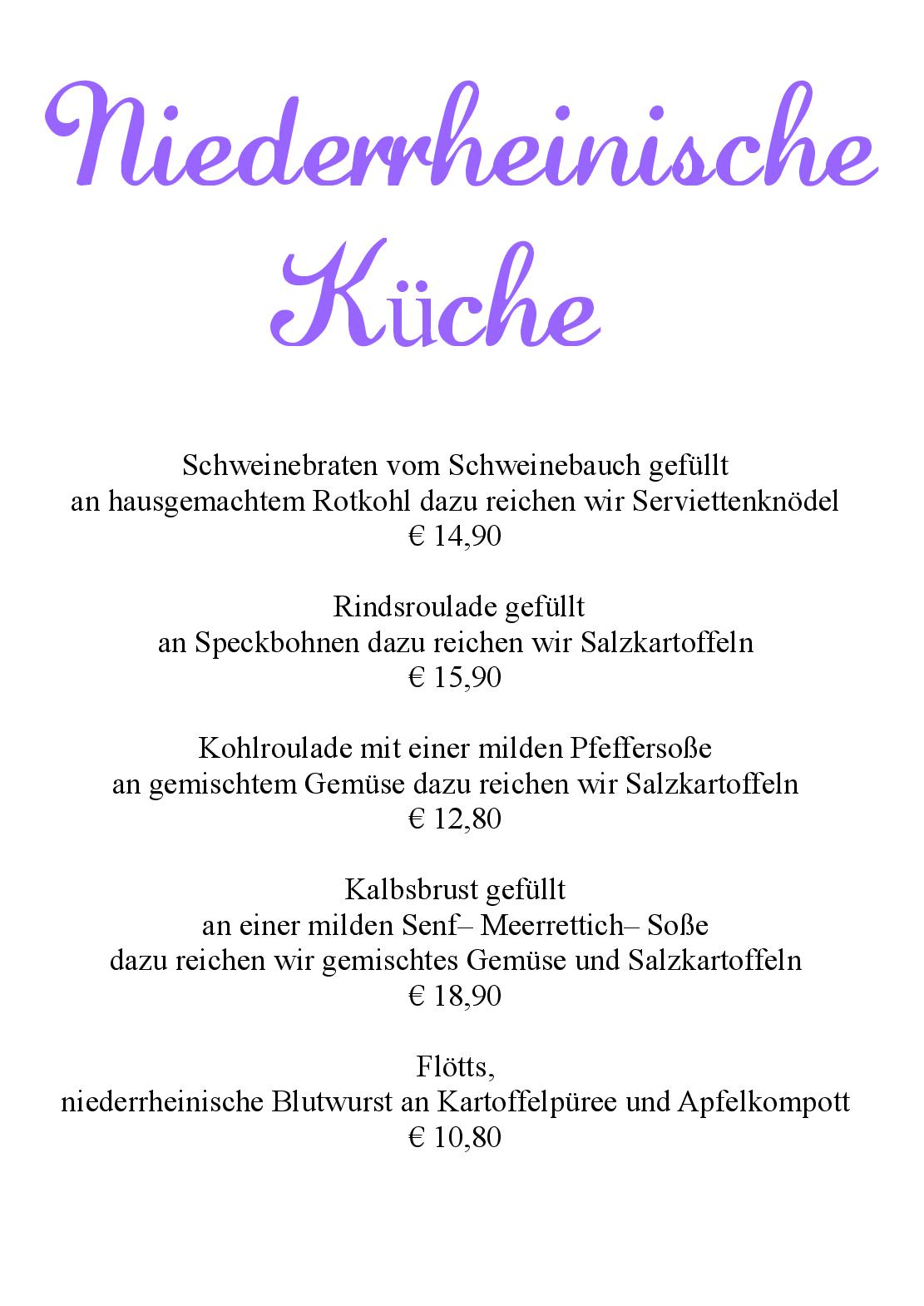 Speisekarte Zum Hasen Hein in Hamminkeln, Seite 3