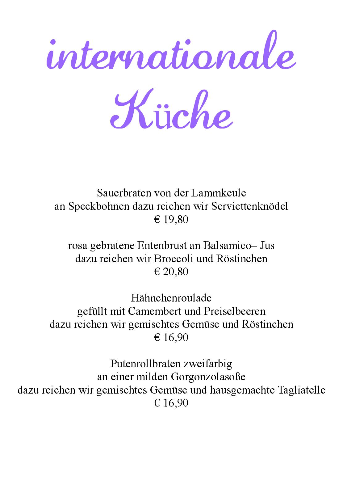 Speisekarte Zum Hasen Hein in Hamminkeln, Seite 4