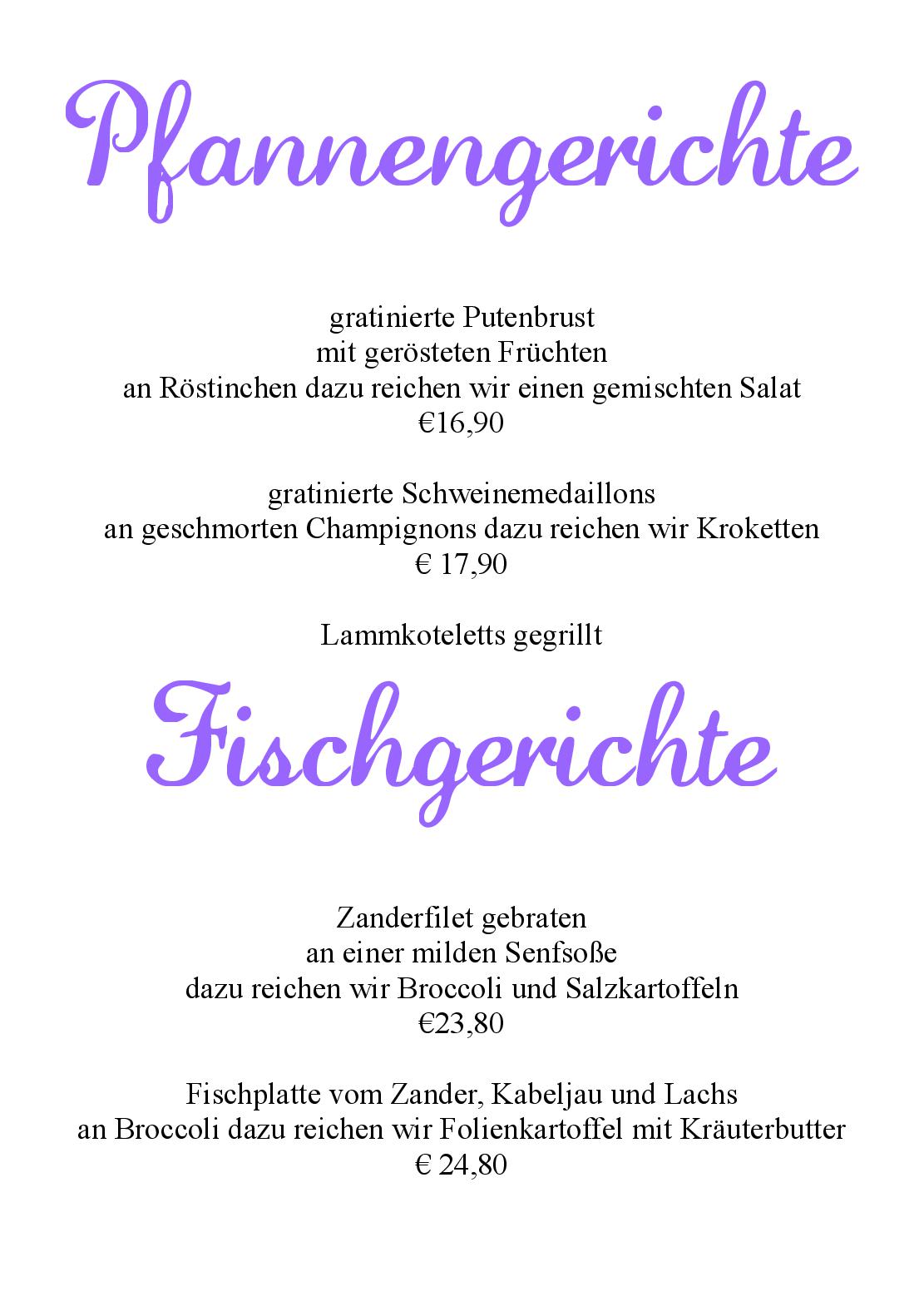Speisekarte Zum Hasen Hein in Hamminkeln, Seite 6