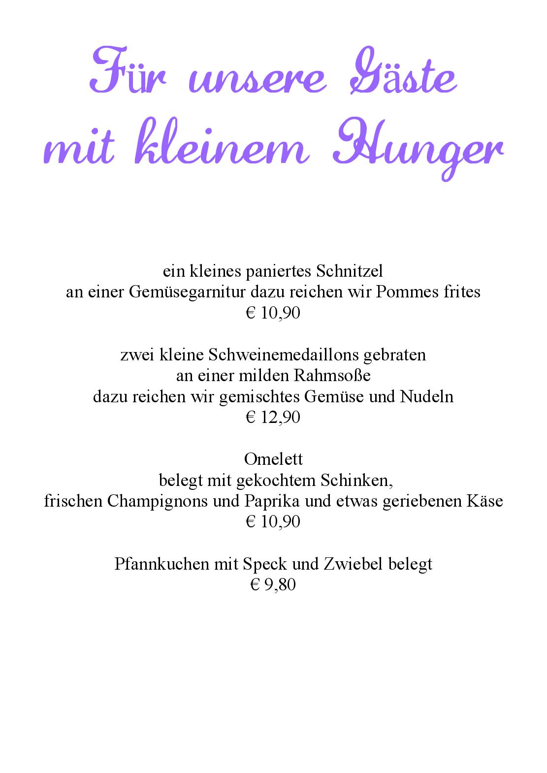 Speisekarte Zum Hasen Hein in Hamminkeln, Seite 8