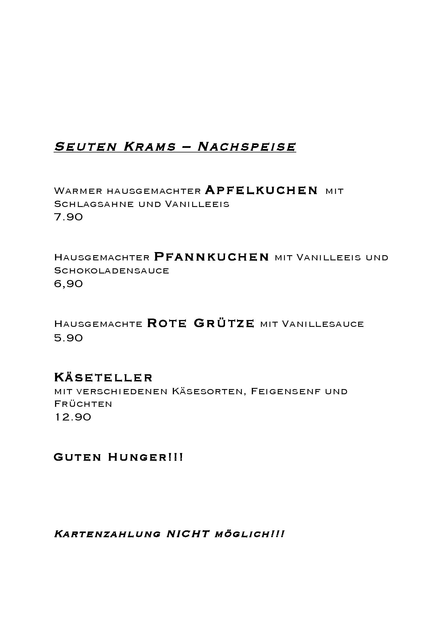 Speisekarte Restaurant Schoppenhauer in Hamburg, Seite 3
