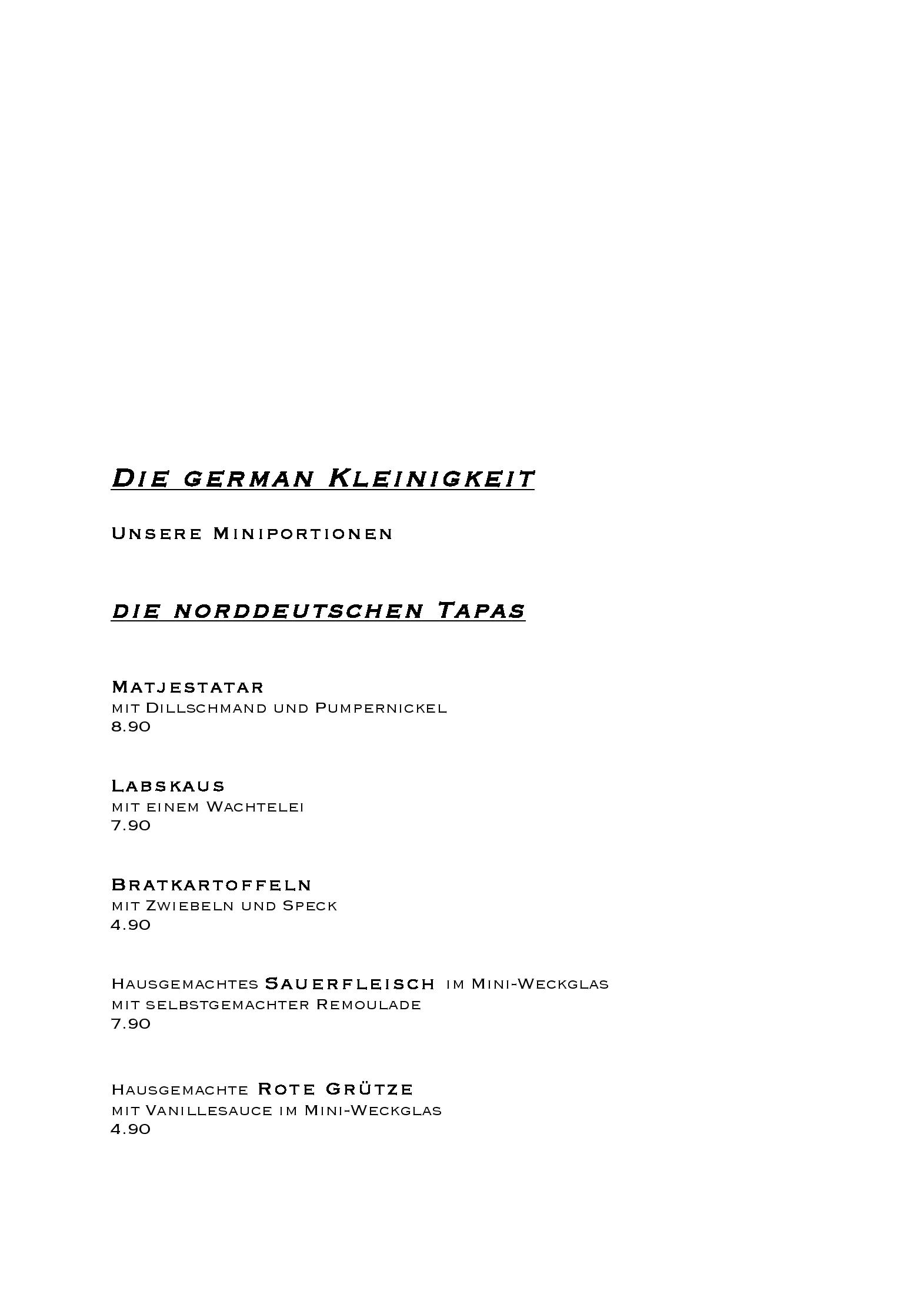 Speisekarte Restaurant Schoppenhauer in Hamburg, Seite 4