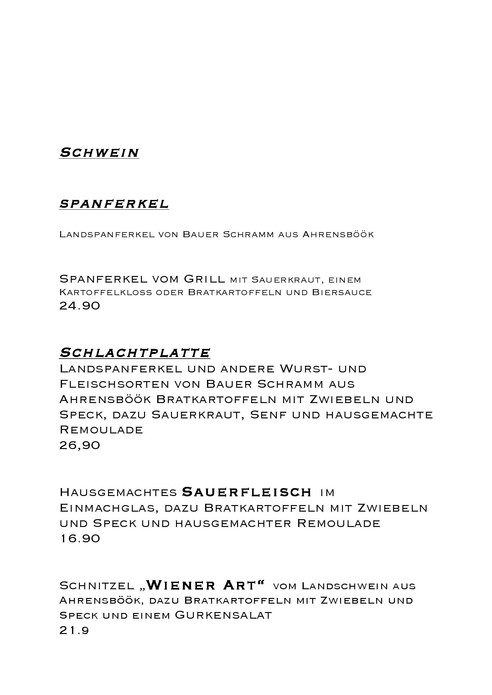 Speisekarte Restaurant Schoppenhauer in Hamburg, Seite 6