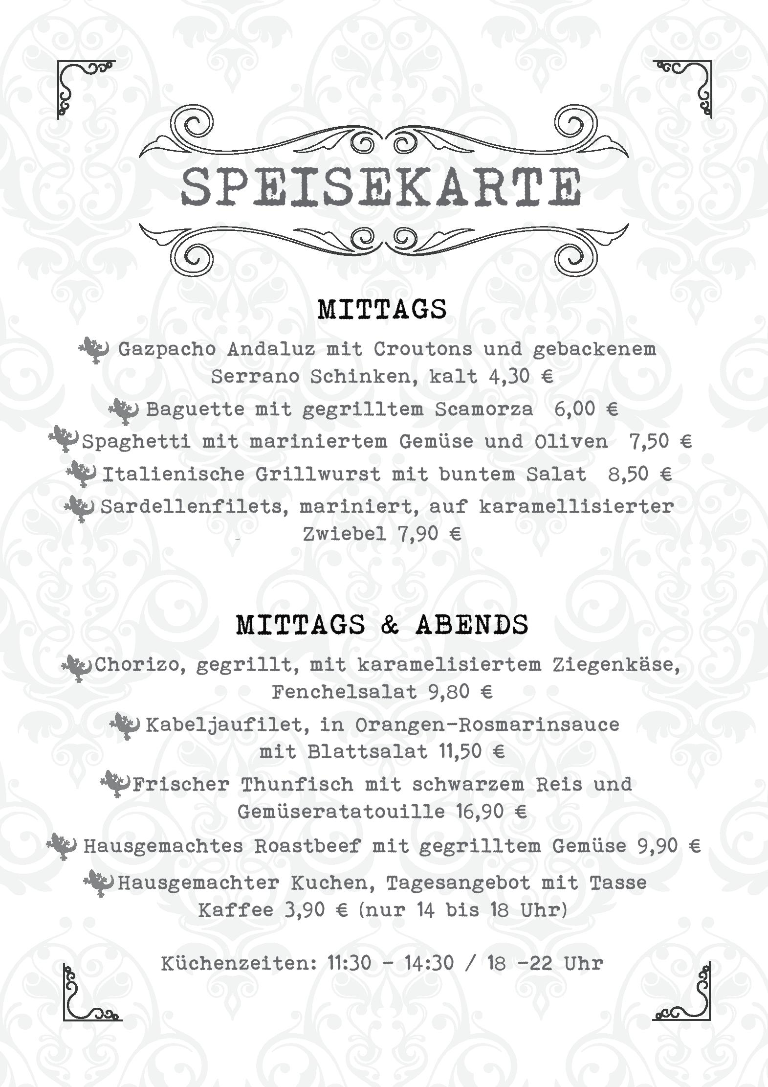 Speisekarte Eivissa Dresden in Dresden, Seite 1