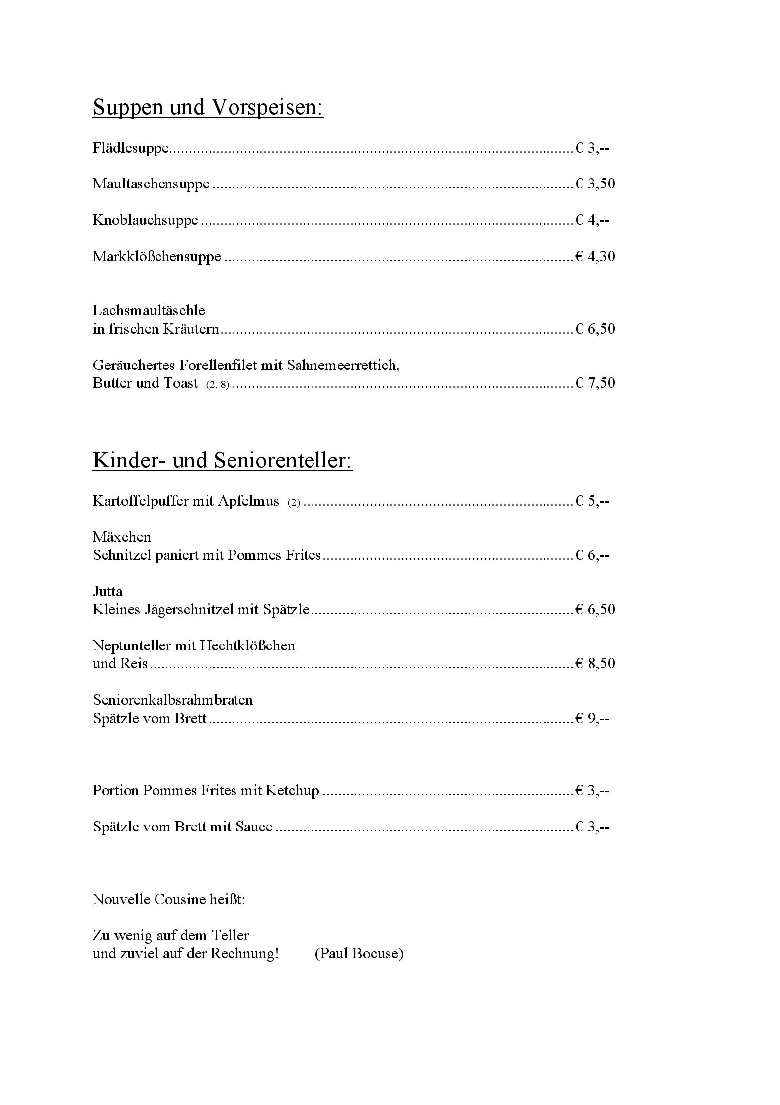Speisekarte Schlindwein-Stuben in Karlsdorf-Neuthard, Seite 12