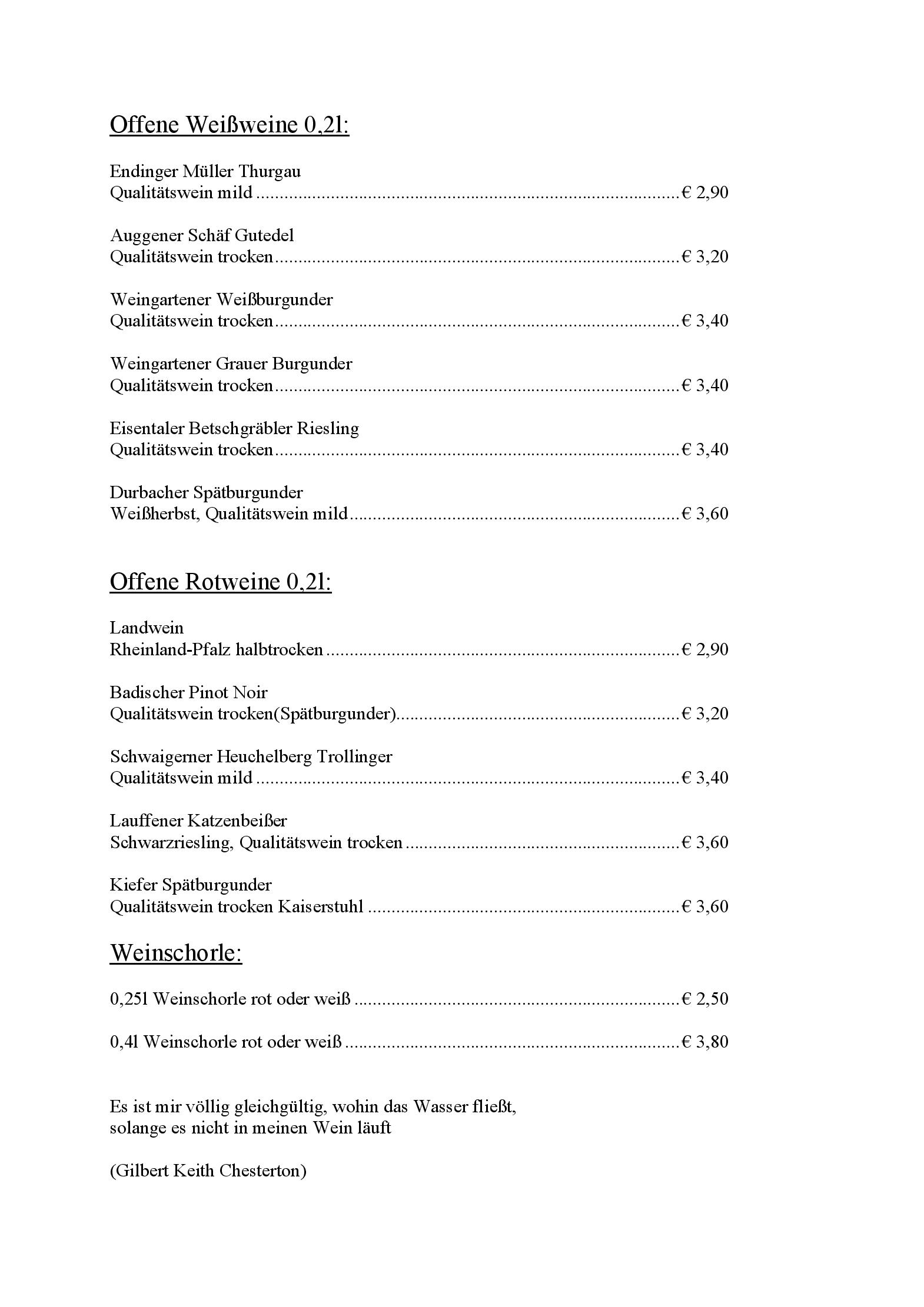Speisekarte Schlindwein-Stuben in Karlsdorf-Neuthard, Seite 15