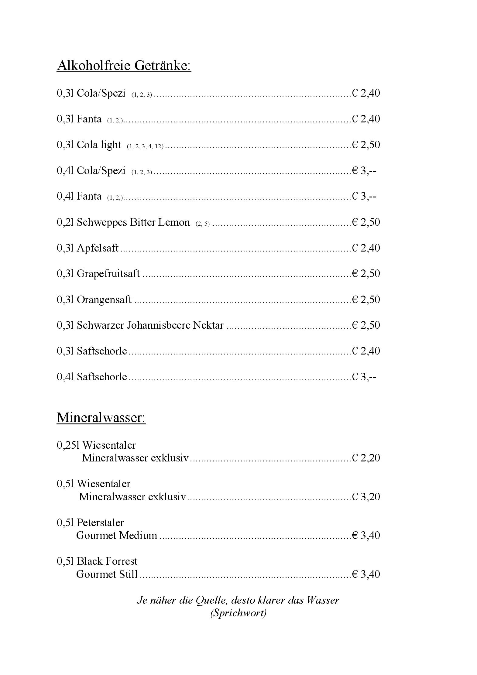 Speisekarte Schlindwein-Stuben in Karlsdorf-Neuthard, Seite 2