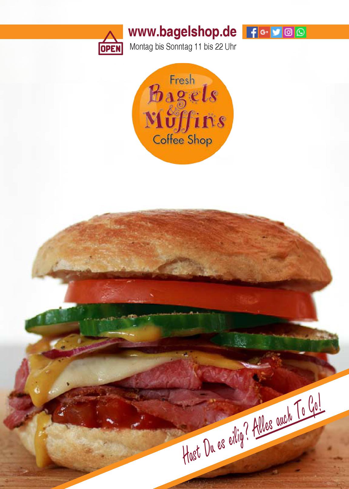 Speisekarte Fresh Bagels & Muffins in München, Seite 1