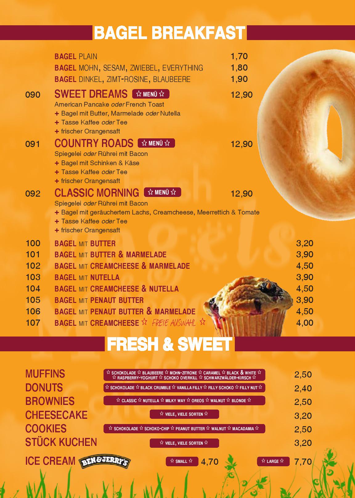 Speisekarte Fresh Bagels & Muffins in München, Seite 2