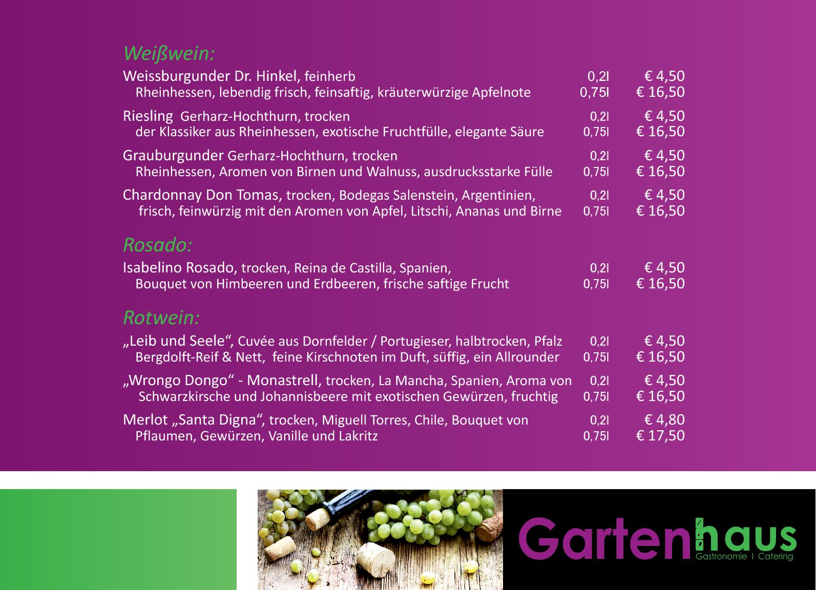 Speisekarte Restaurant Gartenhaus in Siegen, Seite 11